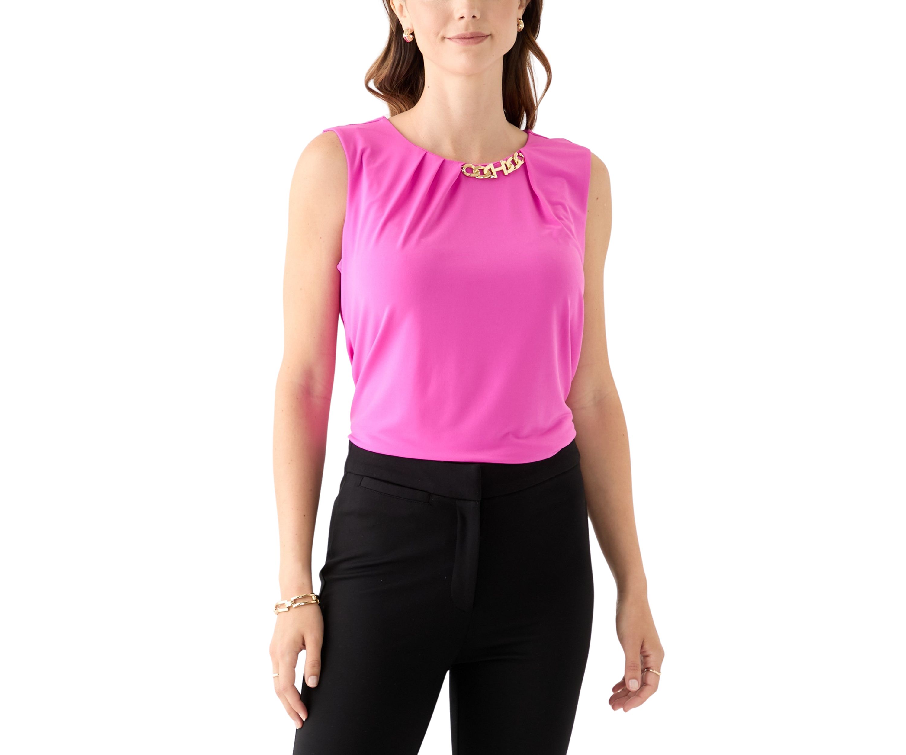 Womens Slanted Chain Jersey Top