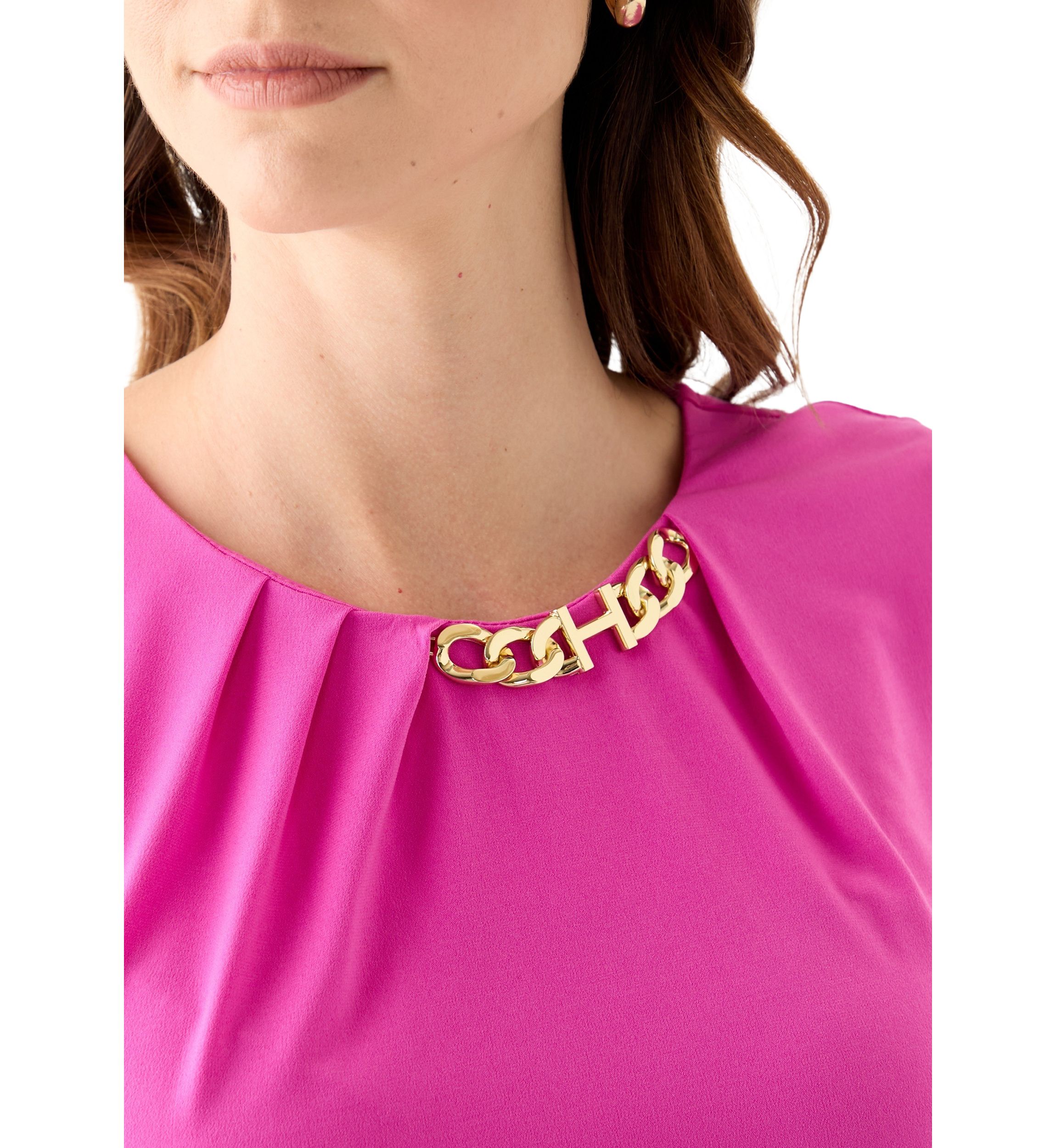 Womens Slanted Chain Jersey Top