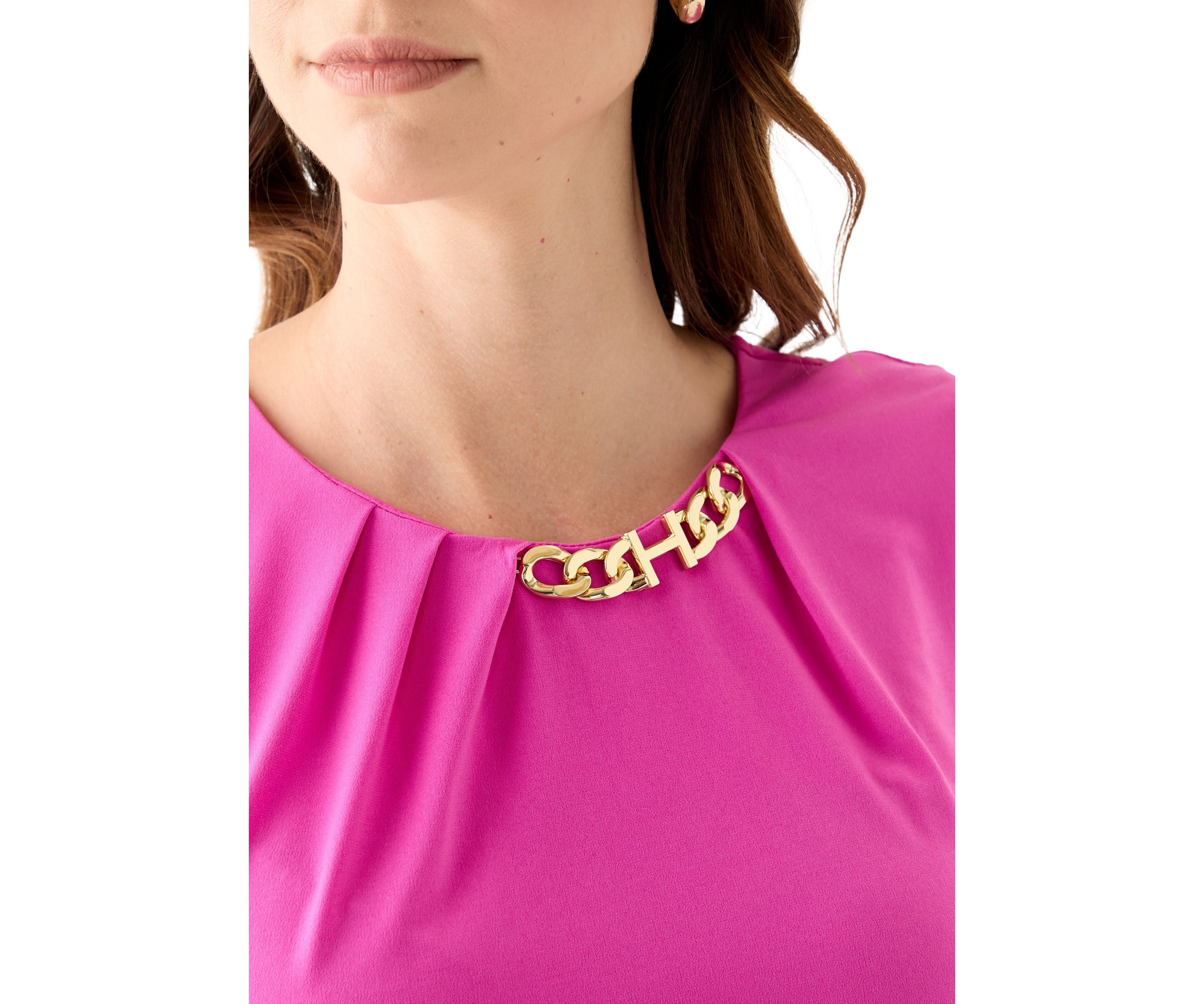 Womens Slanted Chain Jersey Top