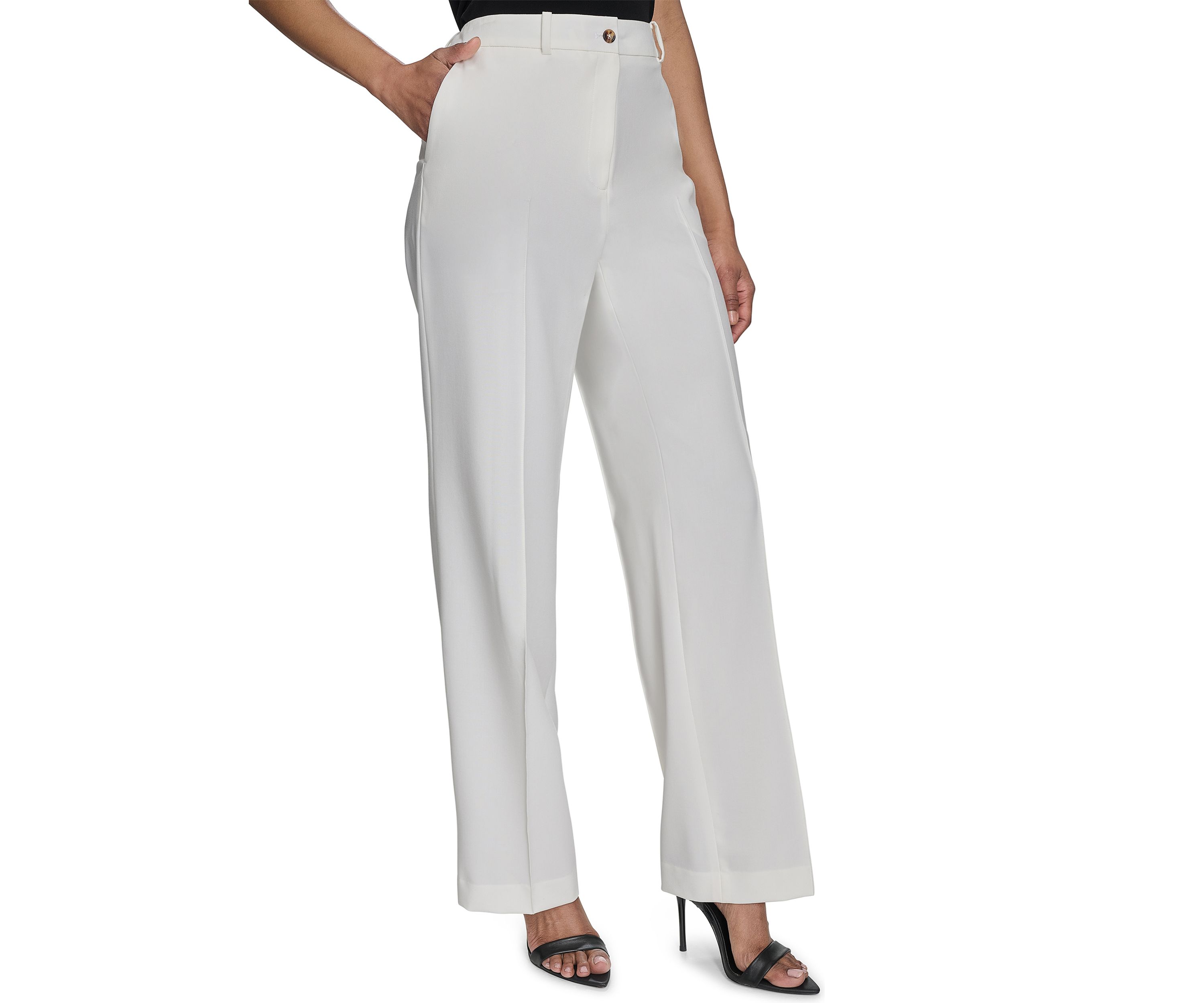Womens Straight Leg Constructed Pants