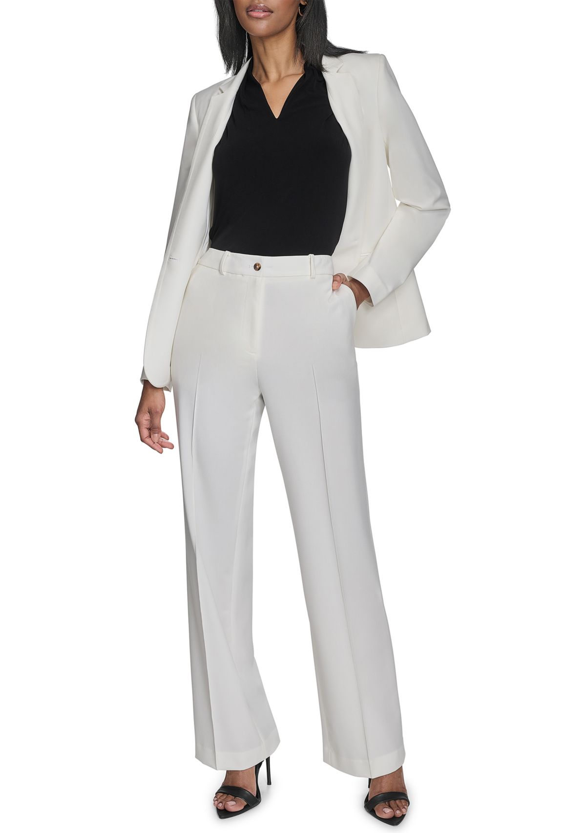 Womens Straight Leg Constructed Pants