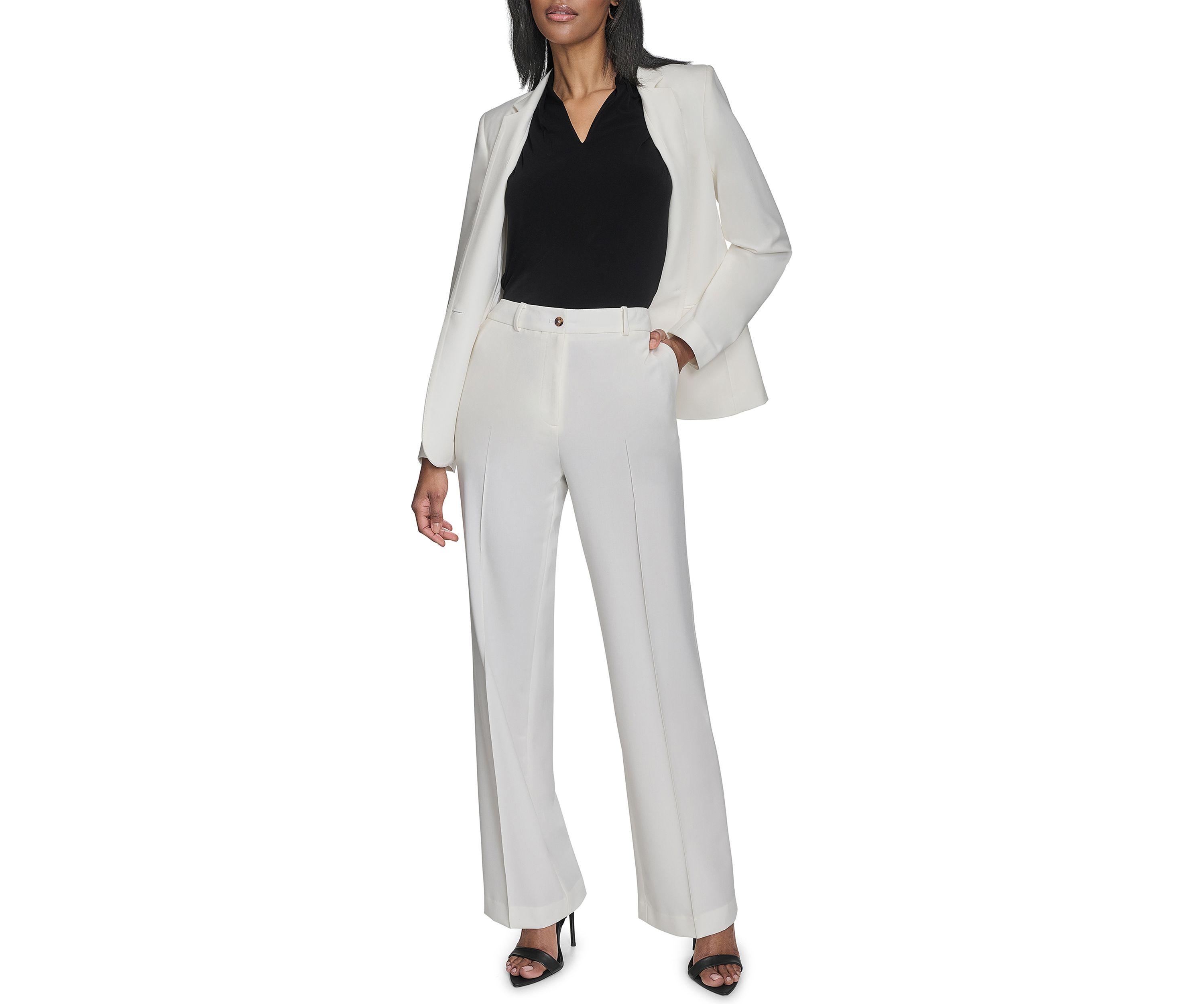 Womens Straight Leg Constructed Pants