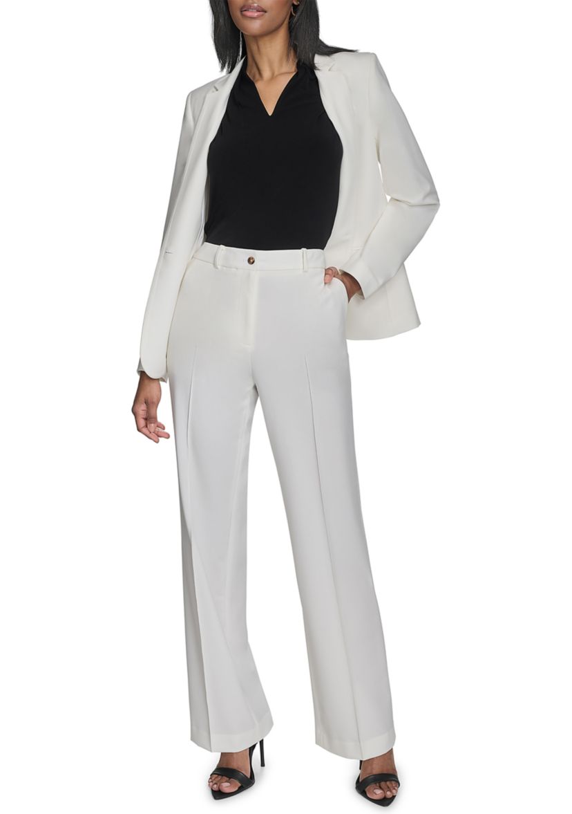 Womens Straight Leg Constructed Pants