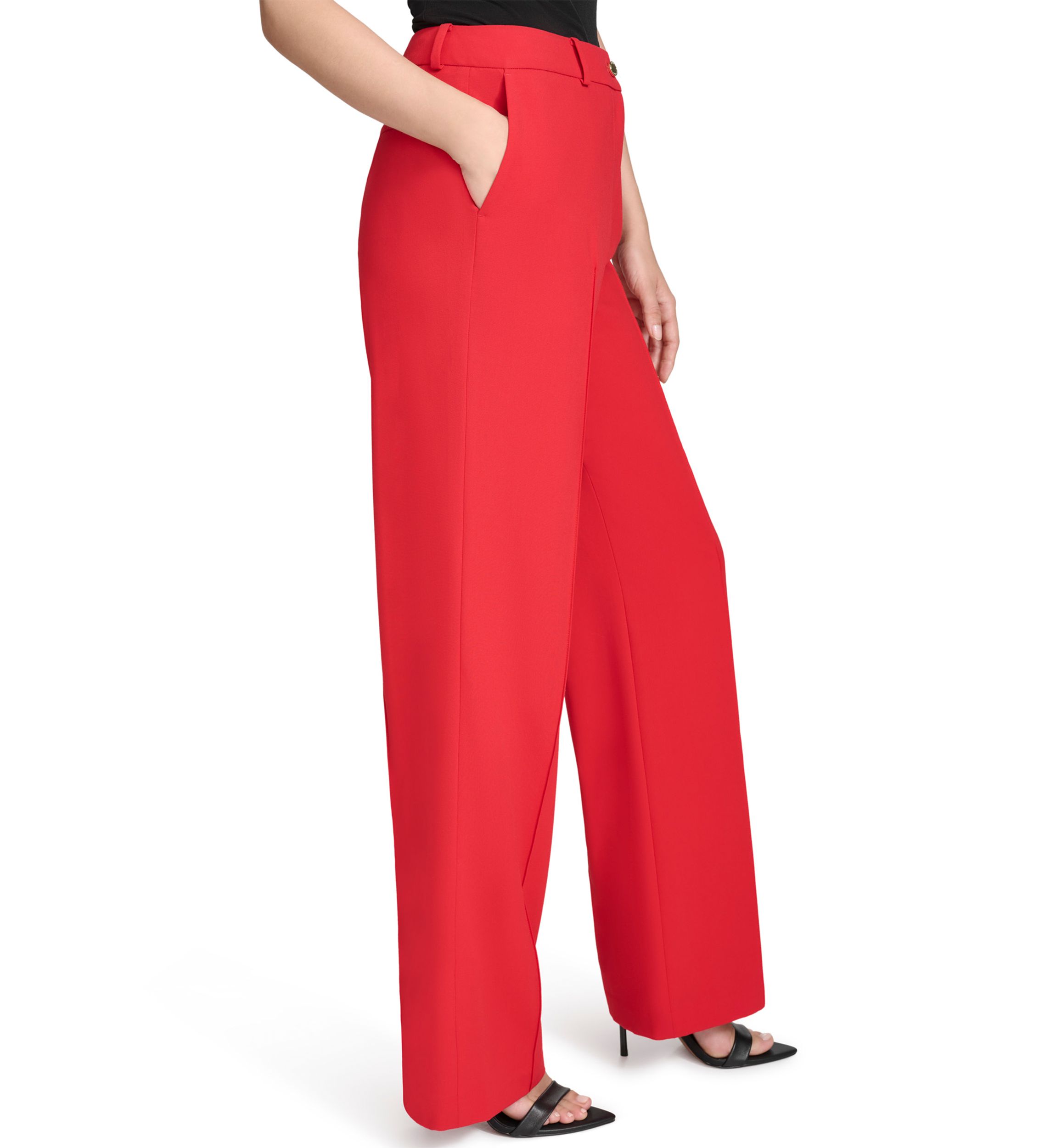 Womens Straight Leg Slash Pocket Pants