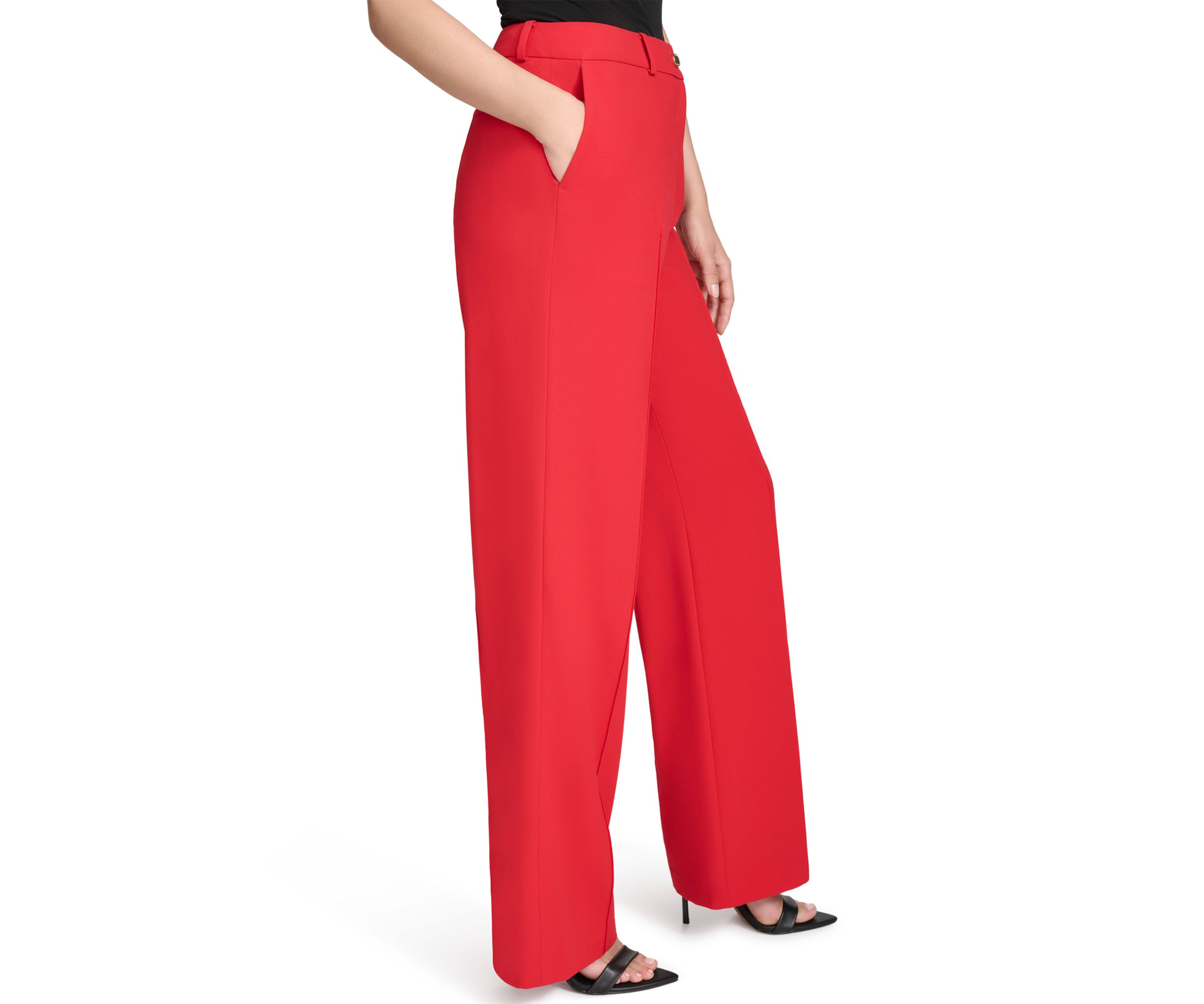 Womens Straight Leg Slash Pocket Pants