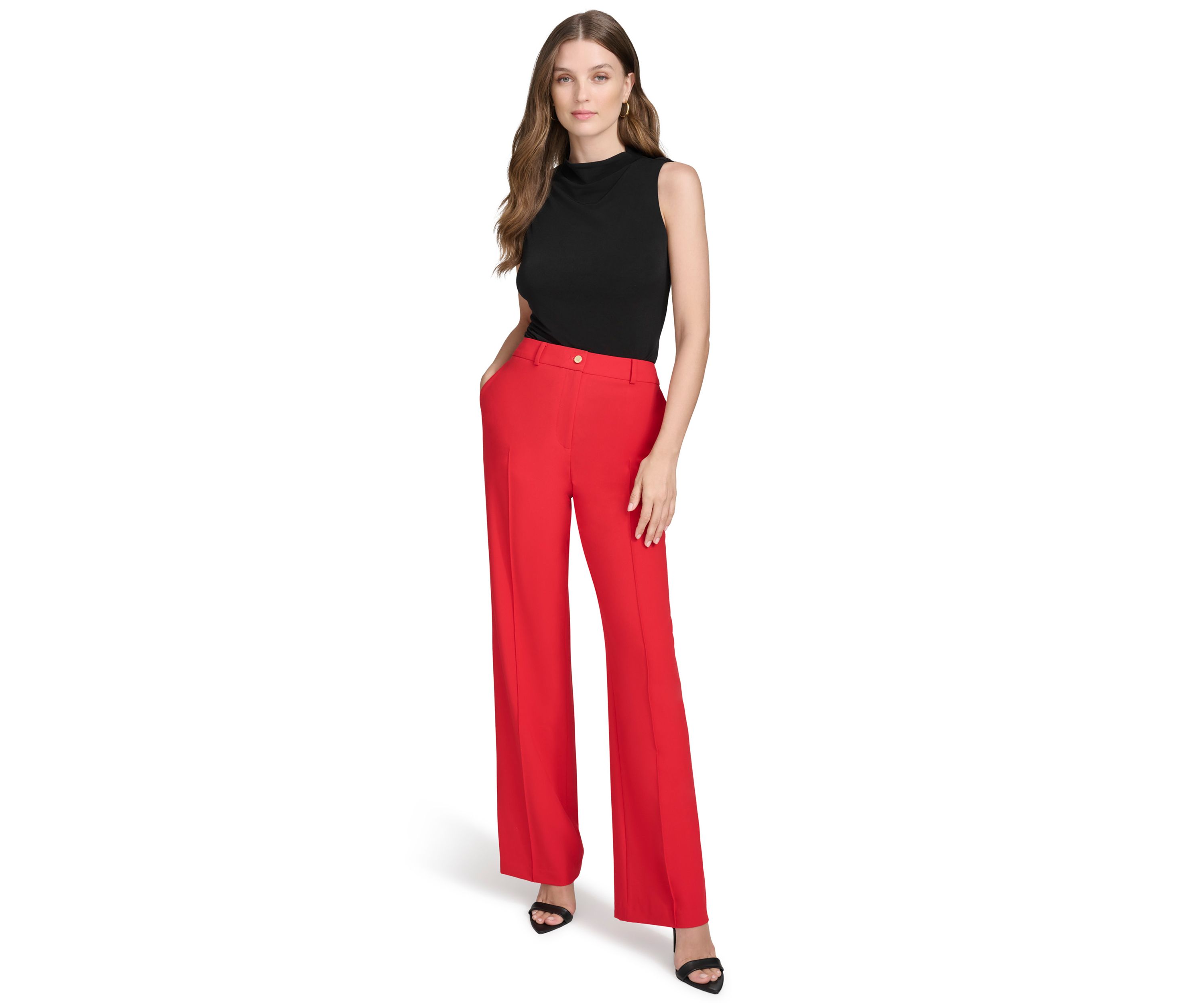 Womens Straight Leg Slash Pocket Pants