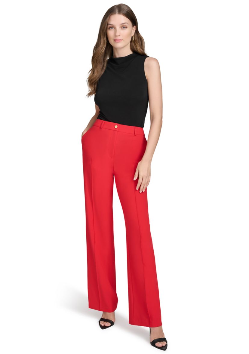 Womens Straight Leg Slash Pocket Pants