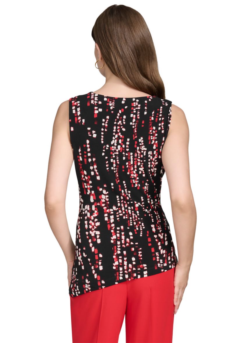 Womens Asymmetrical Hem Sleeveless Top