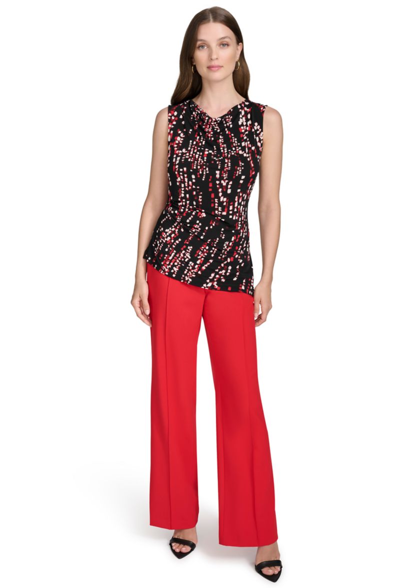 Womens Asymmetrical Hem Sleeveless Top