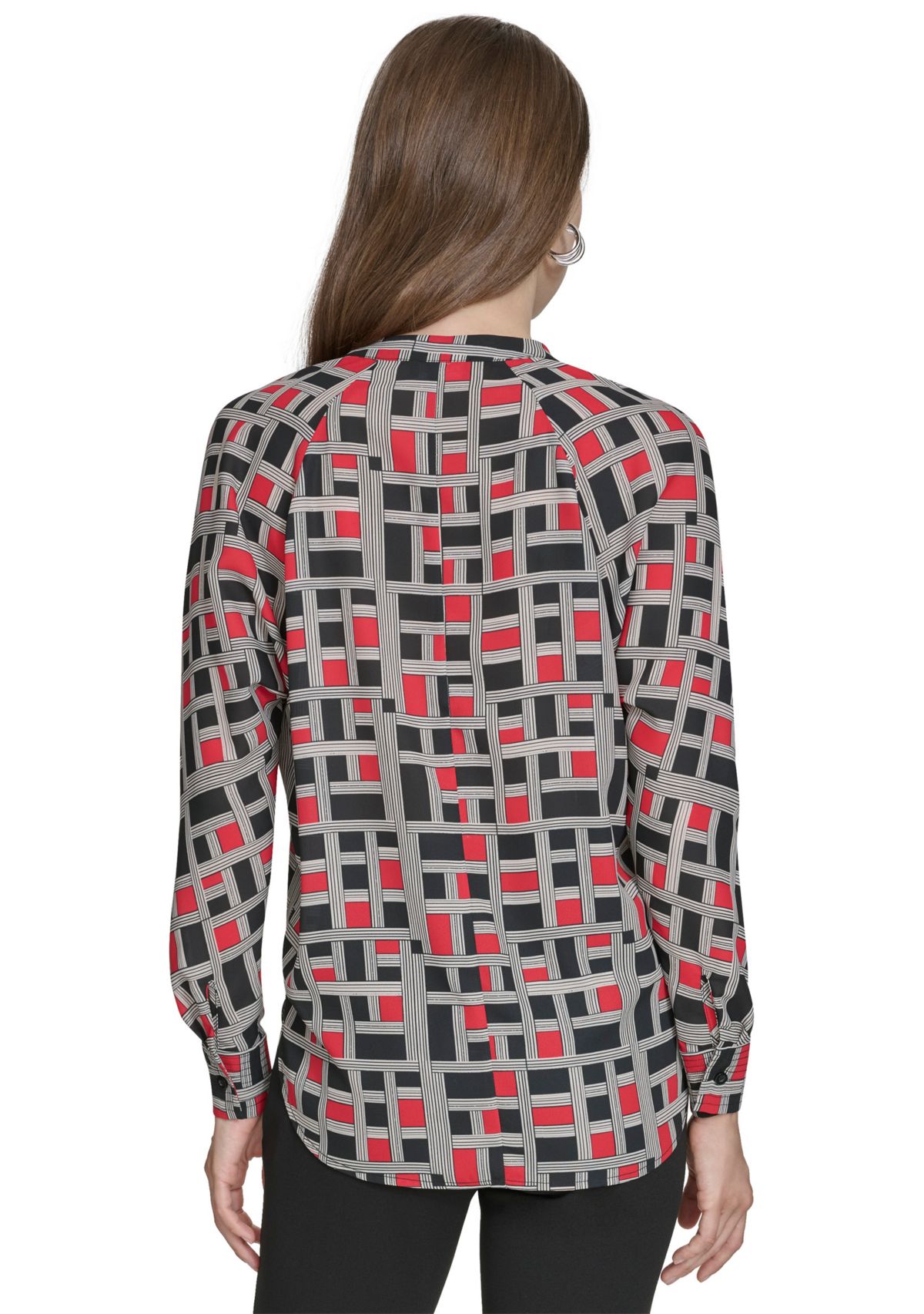 Womens Mandarin Collar Blouse