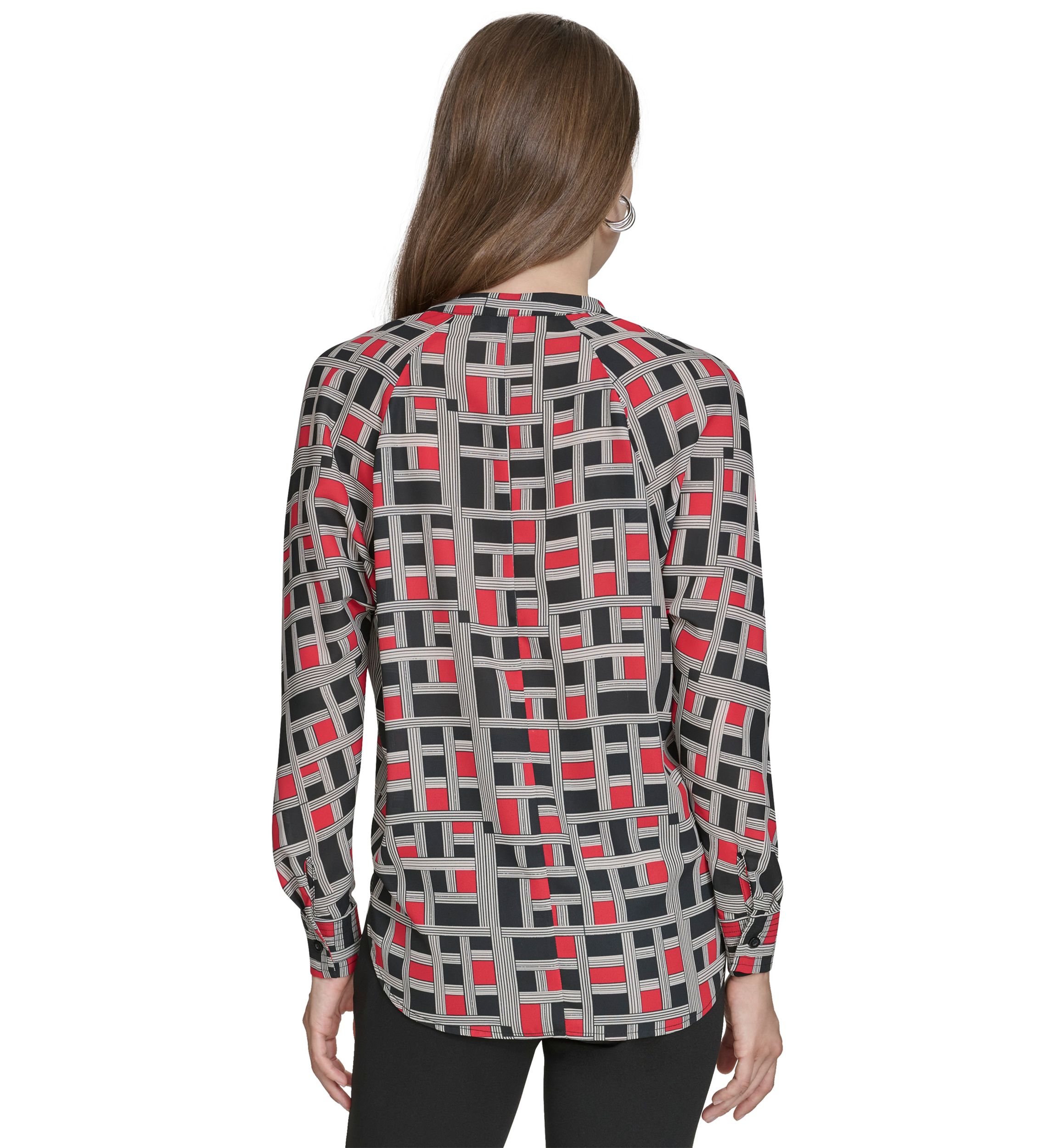 Womens Mandarin Collar Blouse