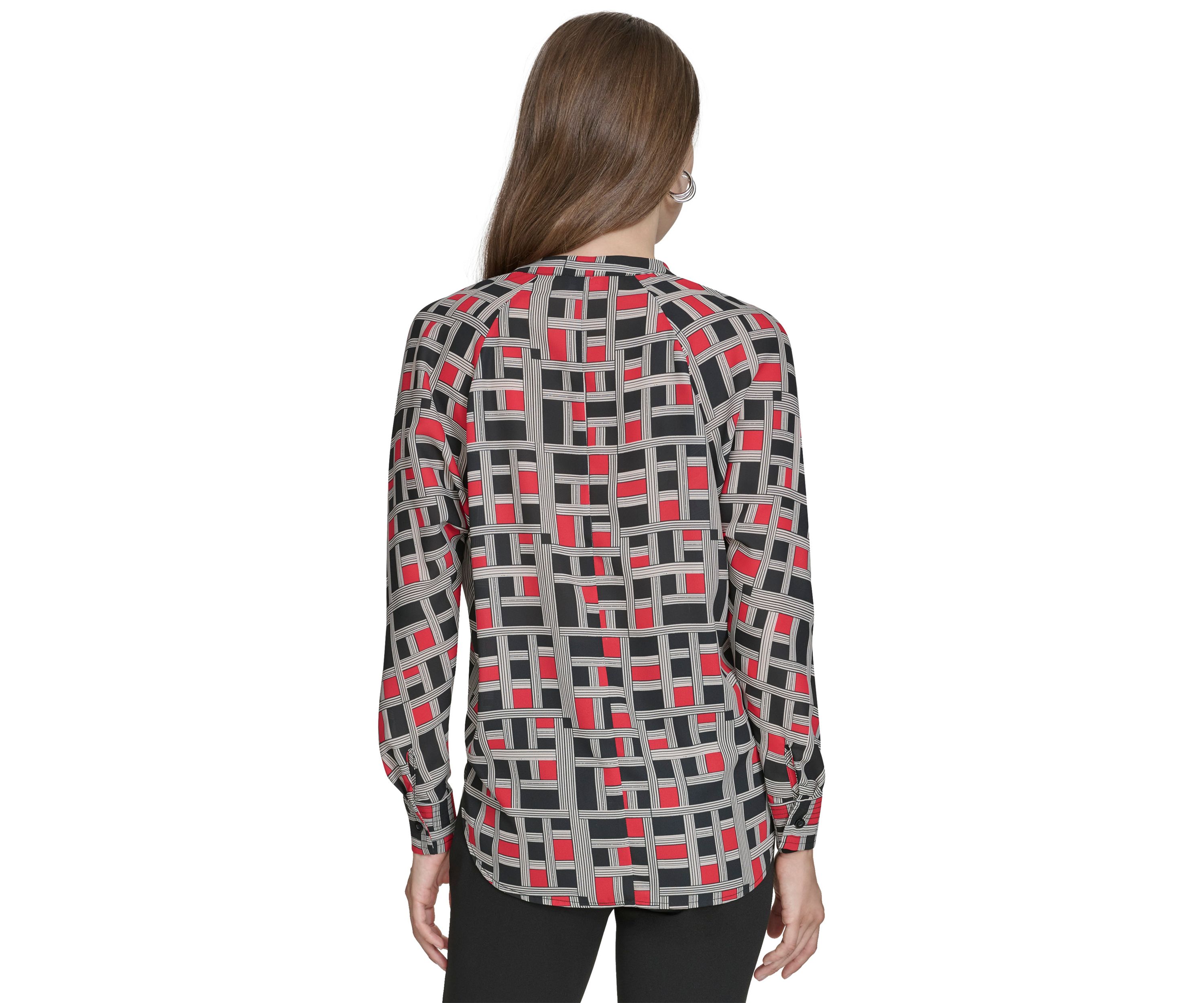 Womens Mandarin Collar Blouse
