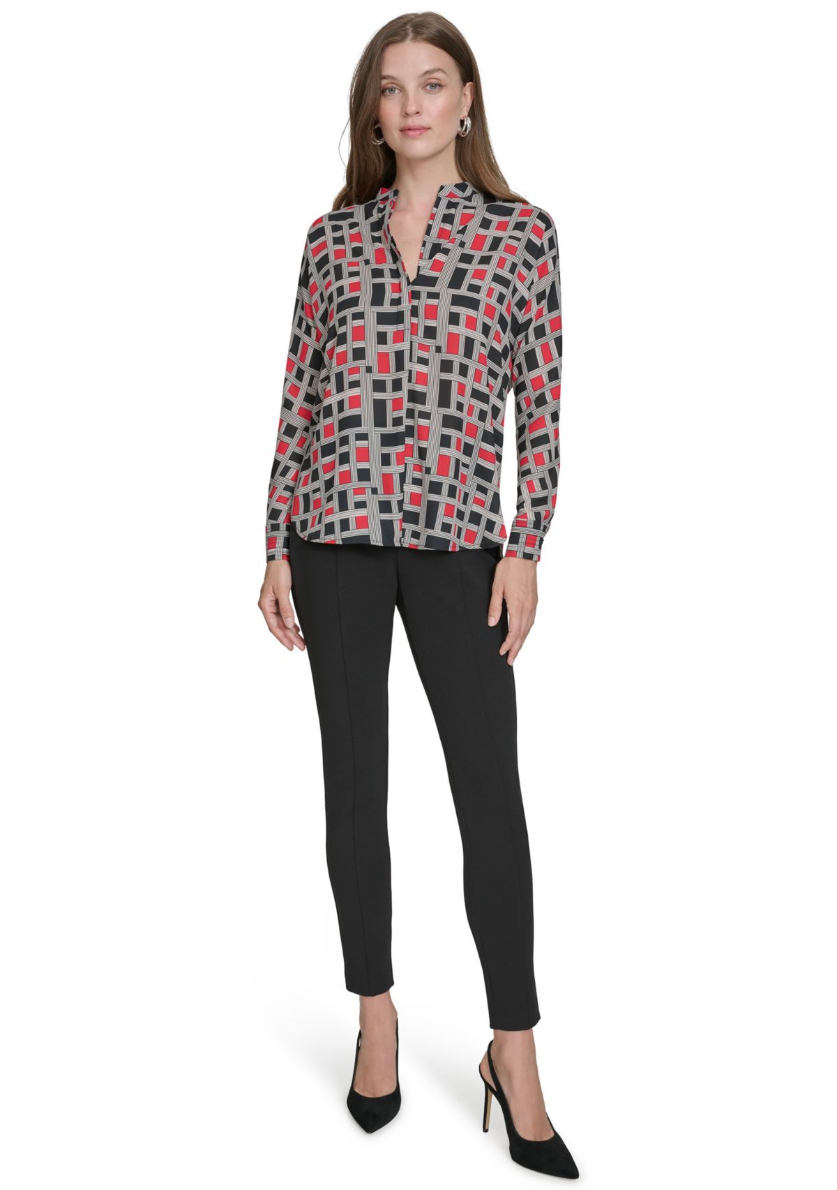 Womens Mandarin Collar Blouse