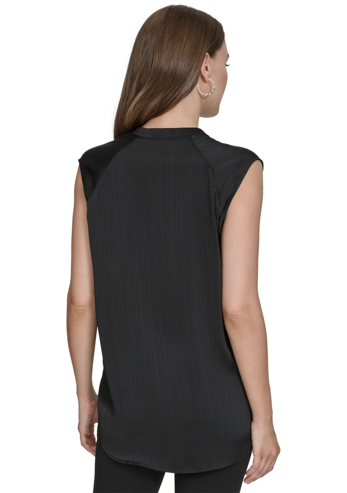 Womens Mandarin Collar Sleeveless Top