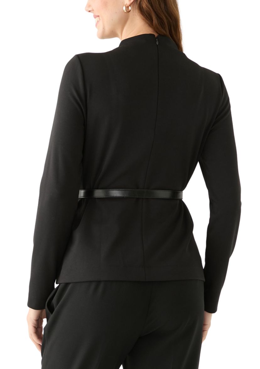 Womens Long Sleeve Belted Top