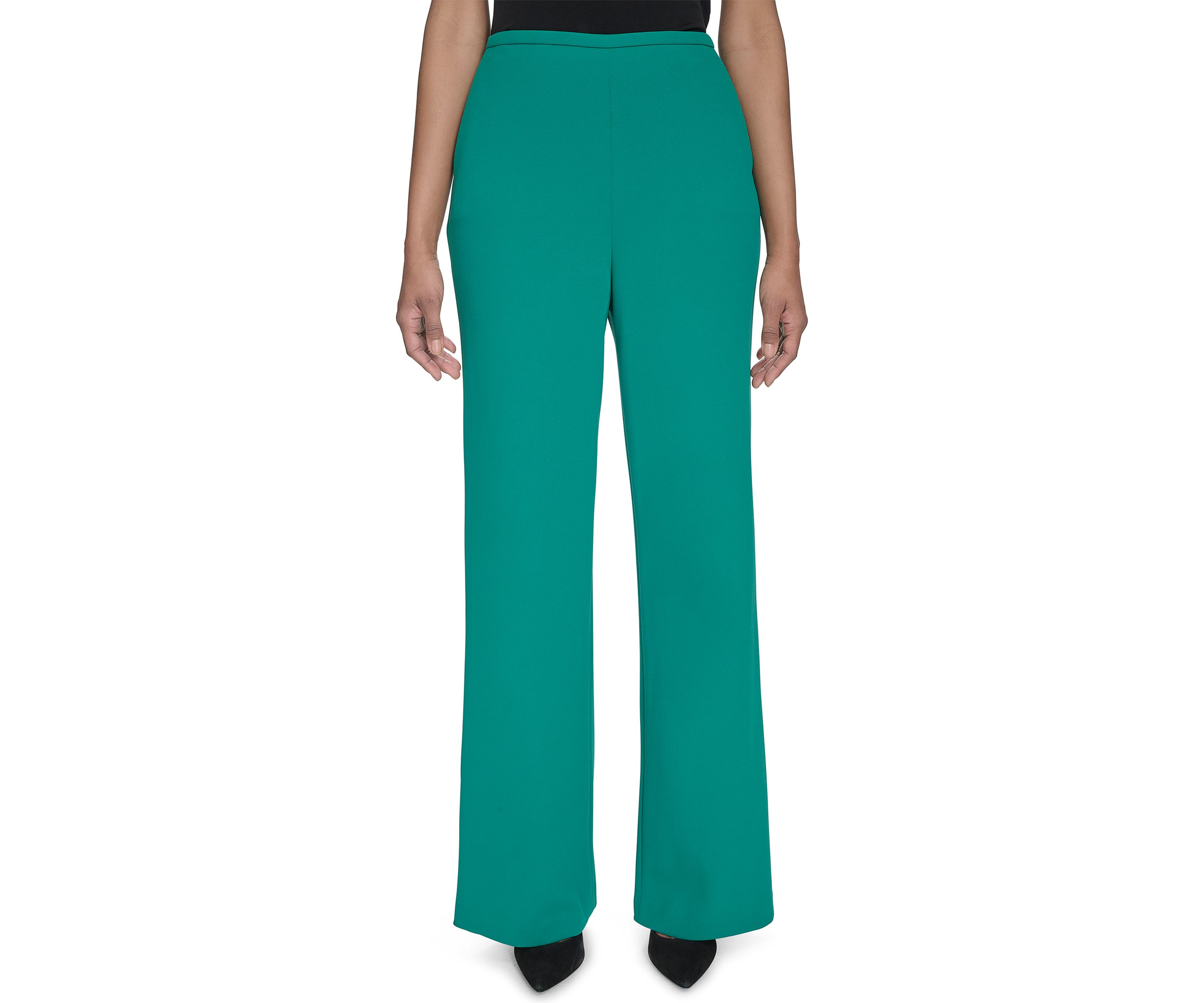 Scuba Flat Front Flare Pants