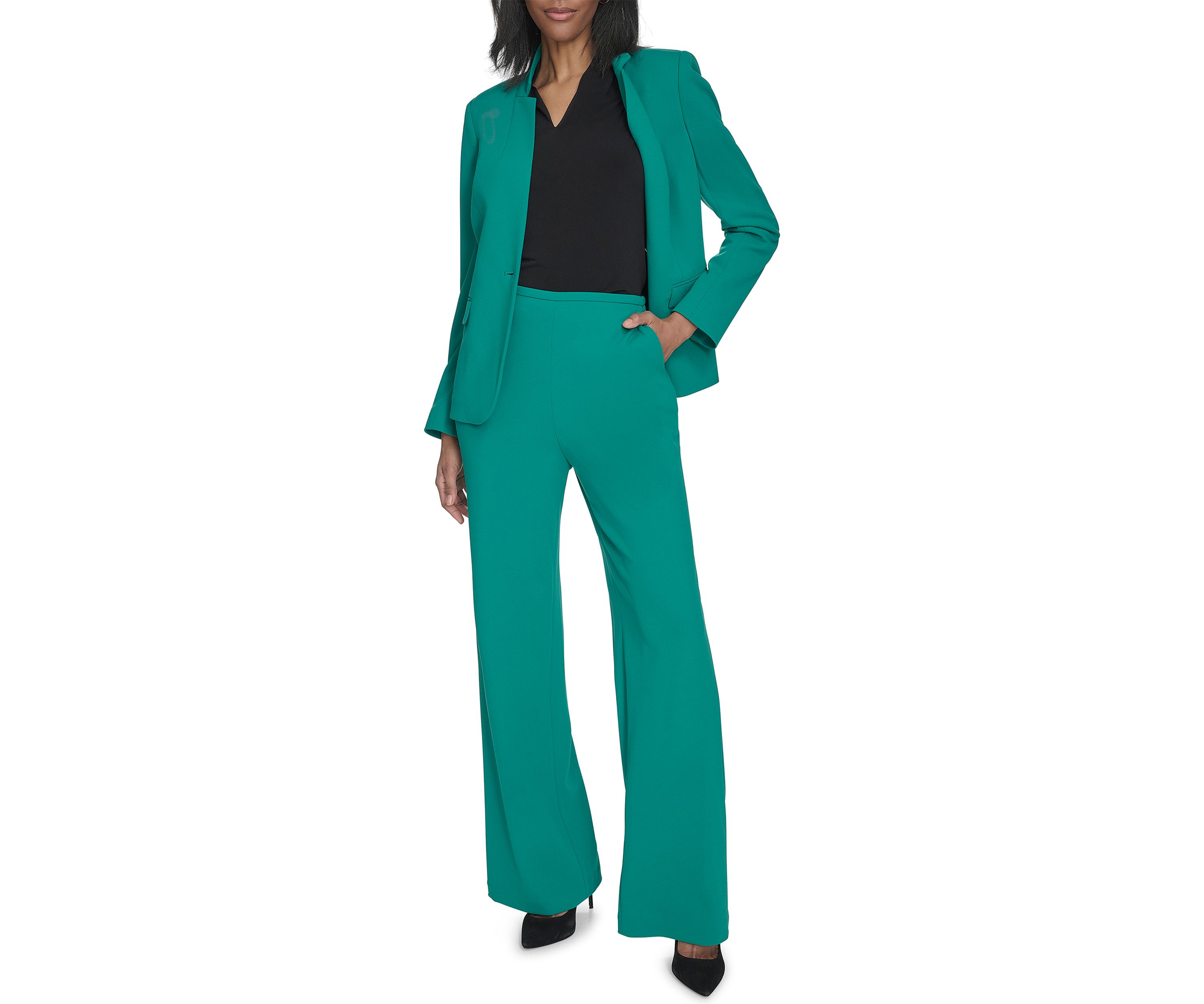 Scuba Flat Front Flare Pants