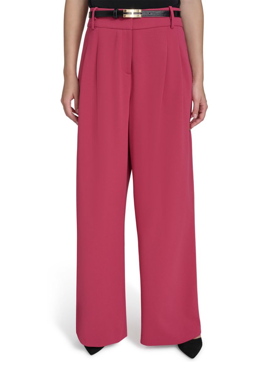 Womens Wide Leg Scuba Pants