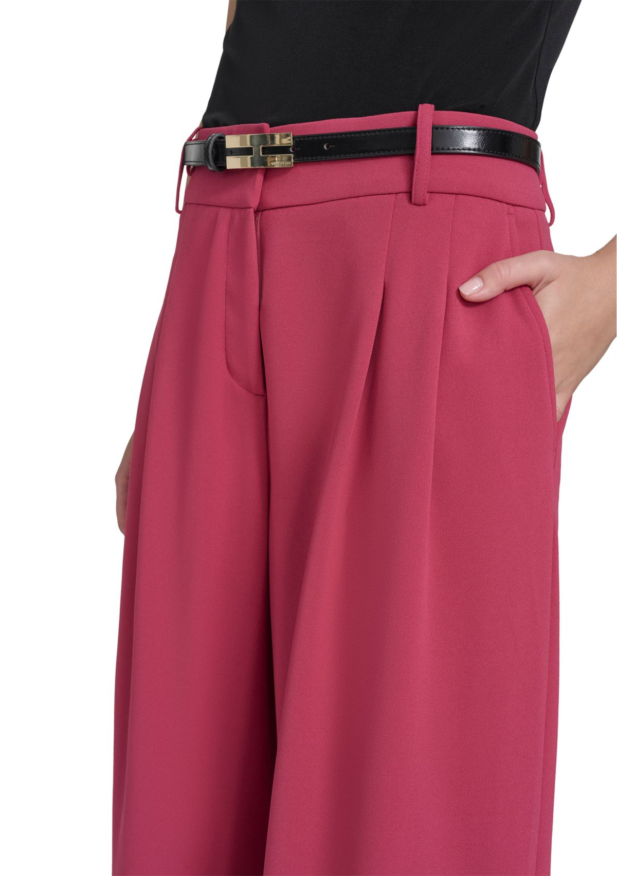 Womens Wide Leg Scuba Pants