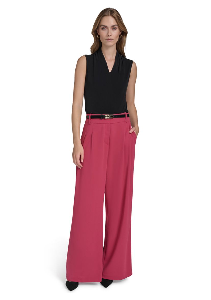 Womens Wide Leg Scuba Pants