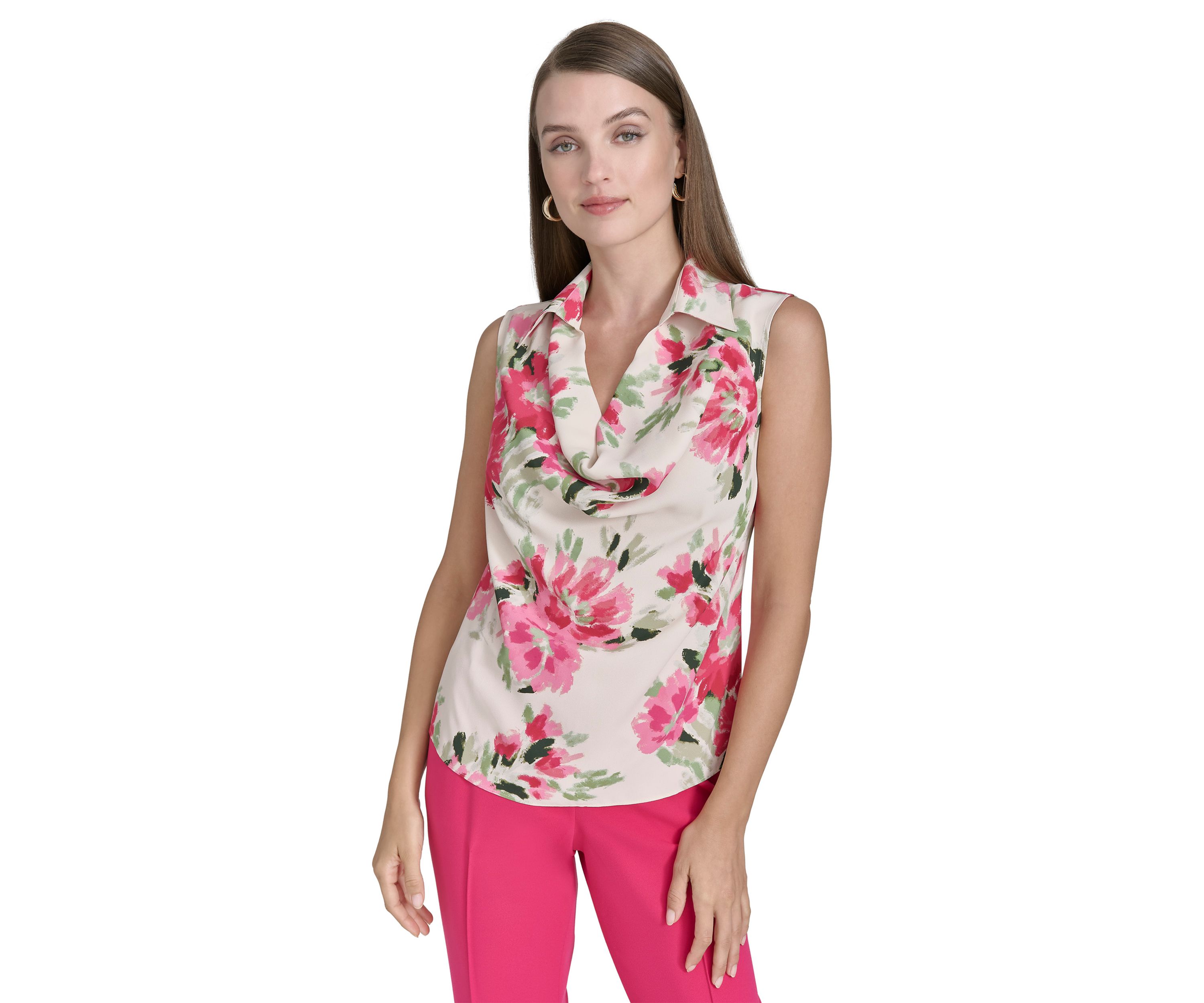 Womens Sleeveless Printed Blouse
