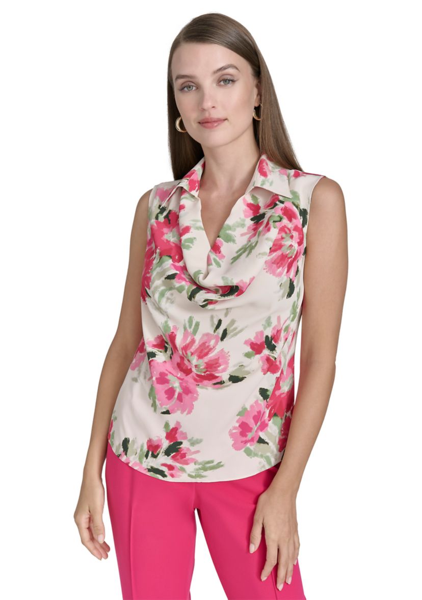 Womens Sleeveless Printed Blouse