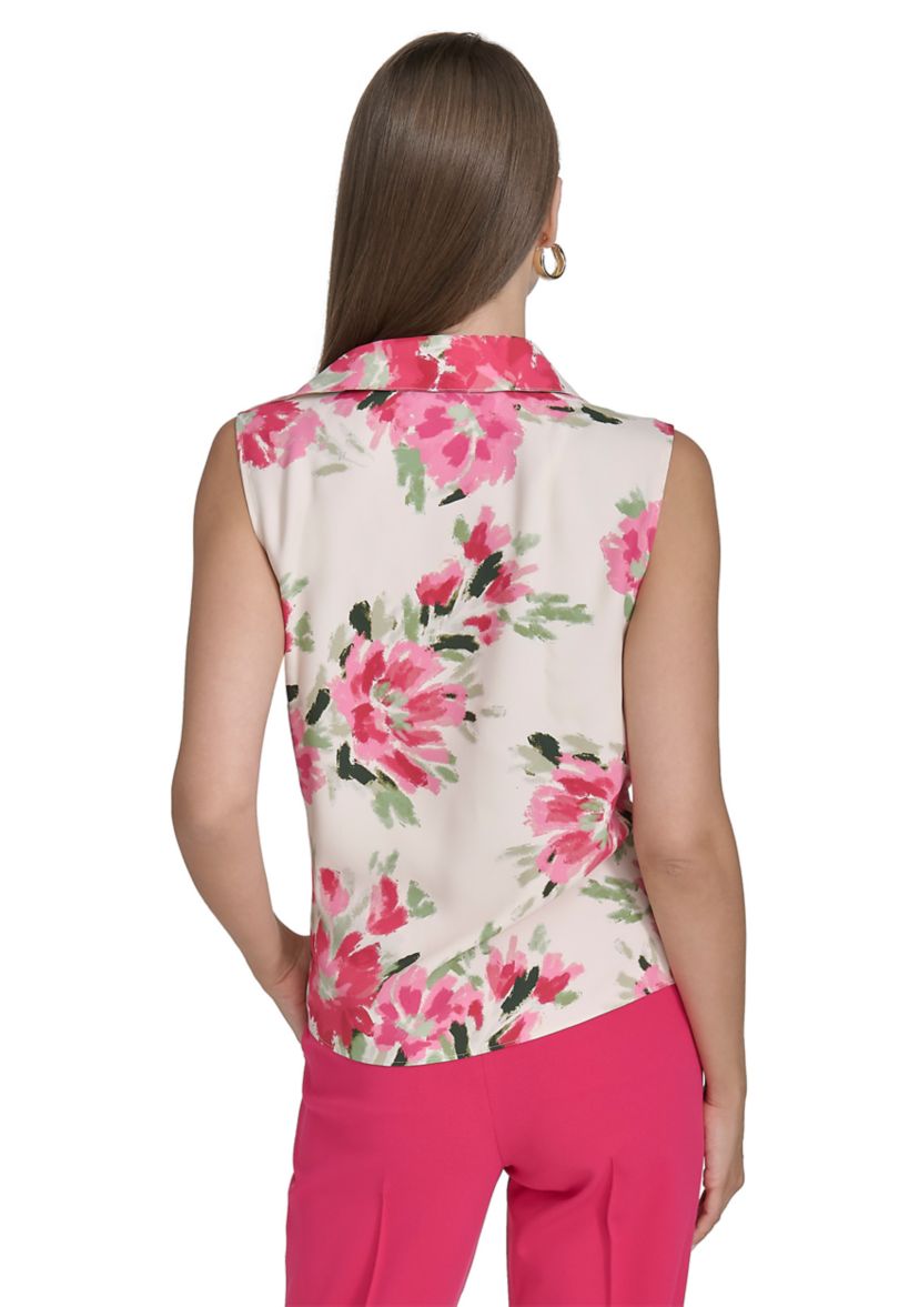 Womens Sleeveless Printed Blouse