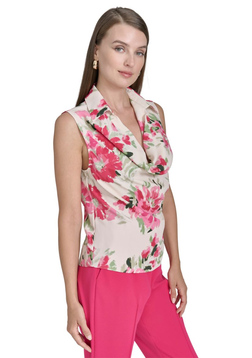 Womens Sleeveless Printed Blouse