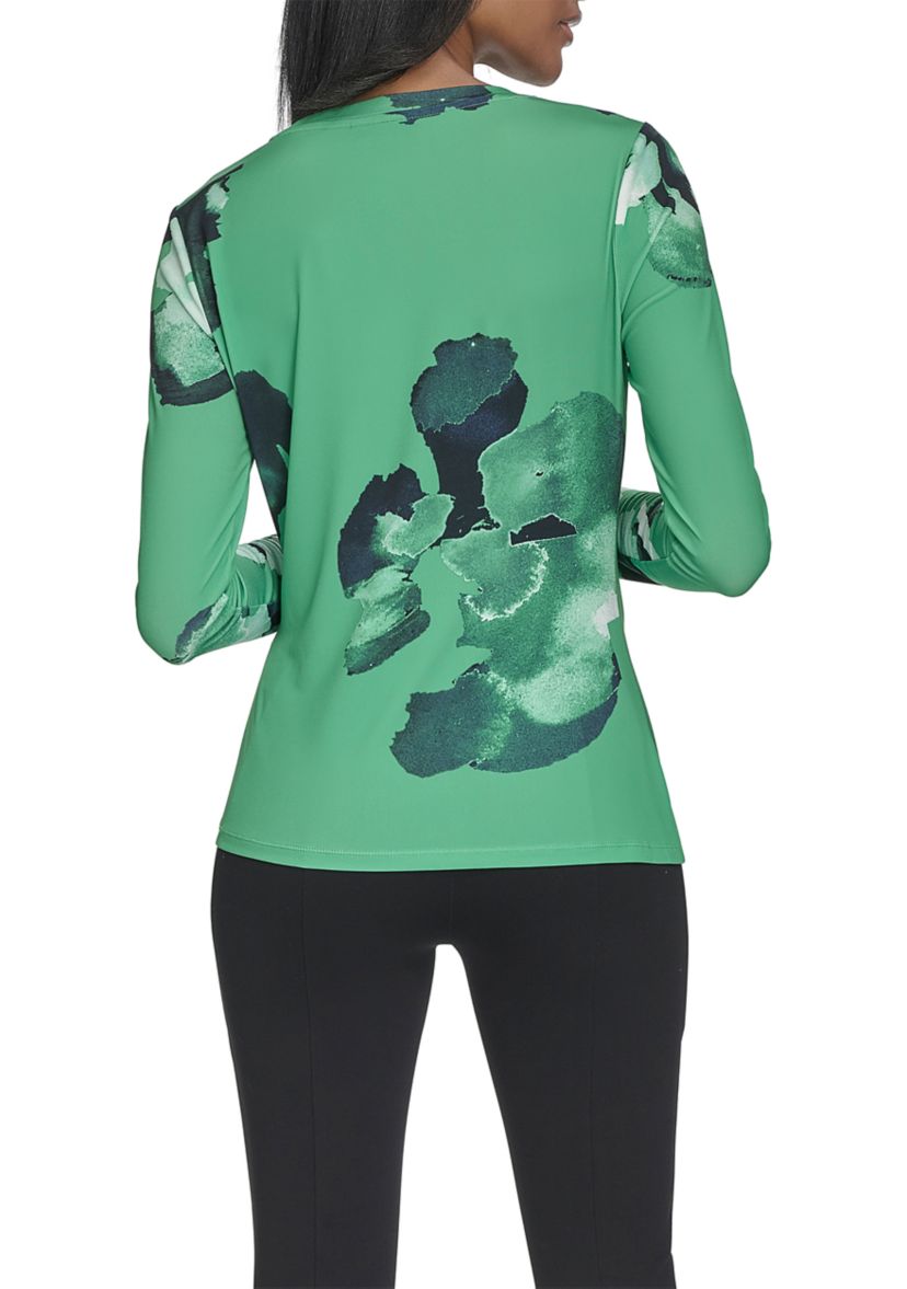 Jersey Twist Front Long Sleeve Top 