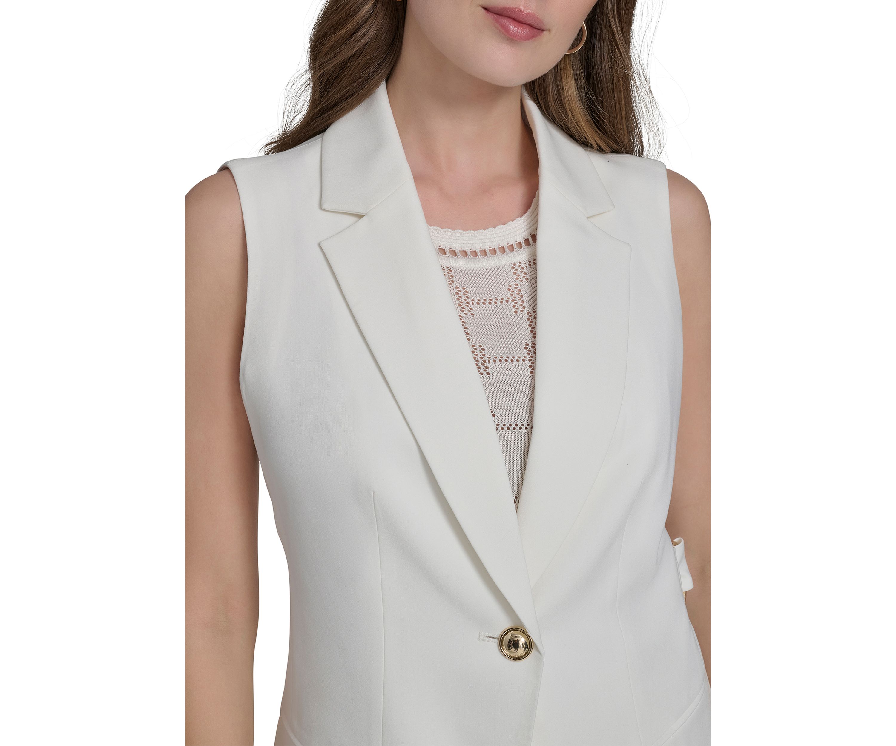 Womens Sleeveless Side Tie Vest 
