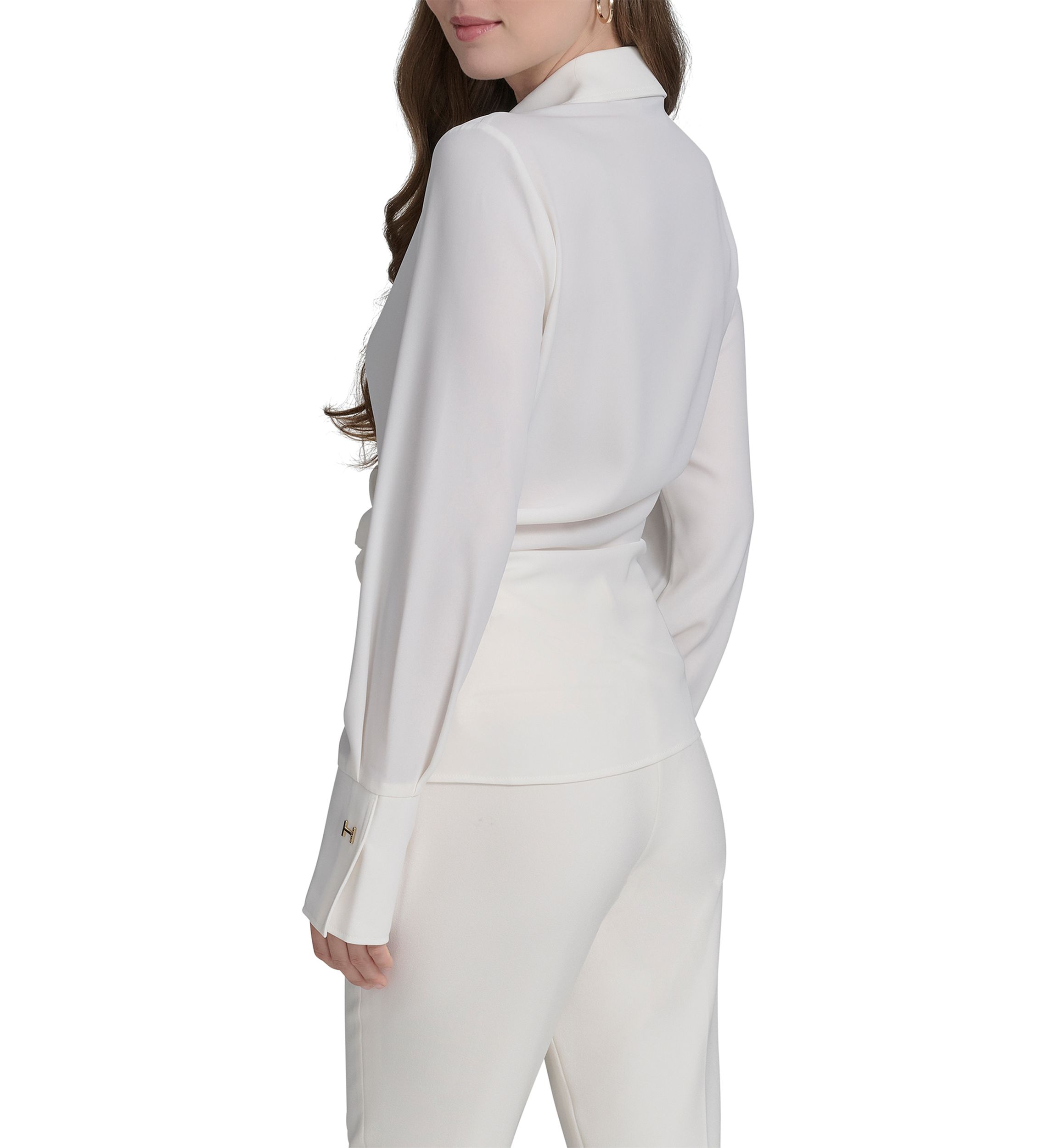 Womens Long Sleeve Side Knot Gold Stud Jacket 