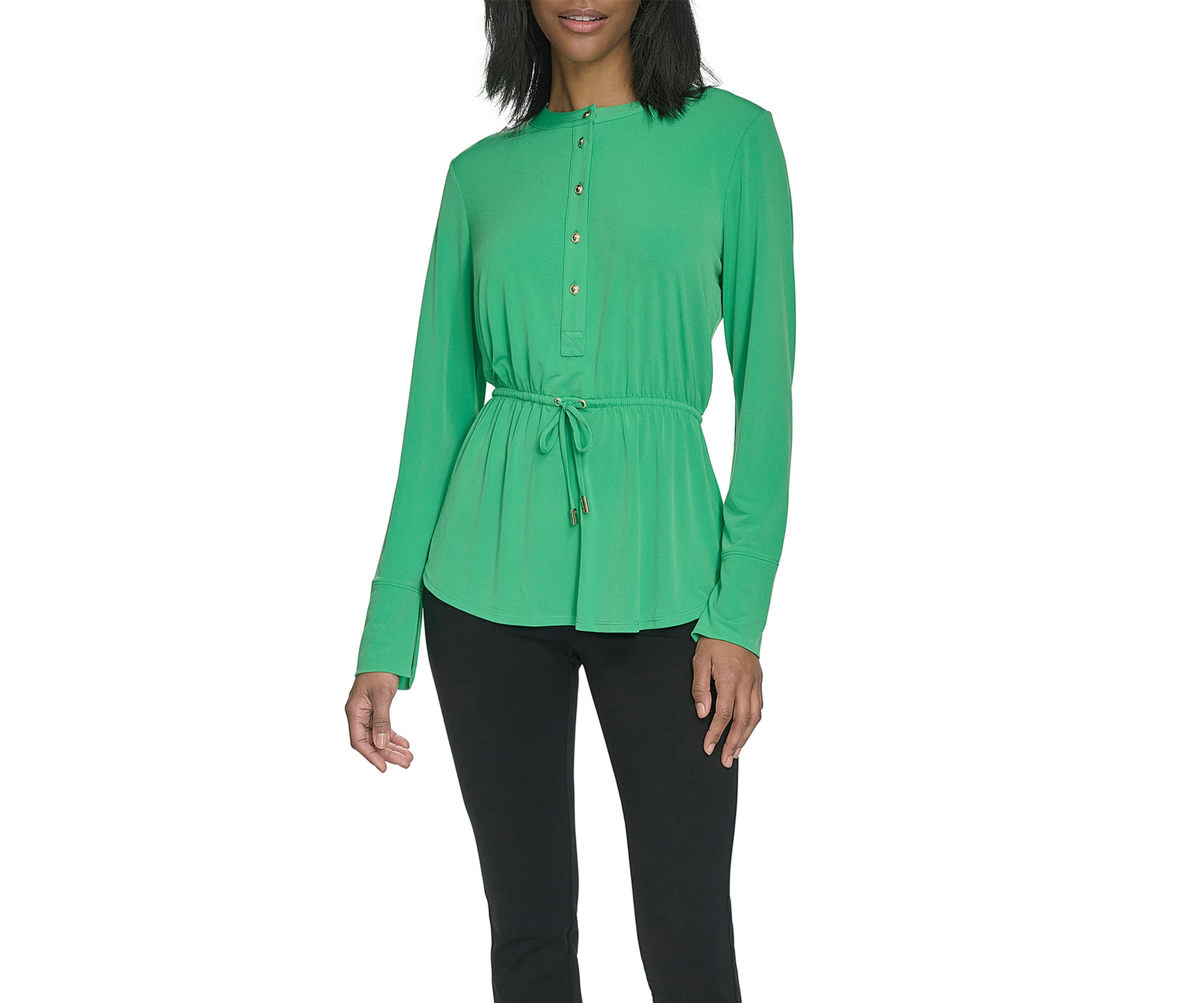 Jersey Button Down Top 