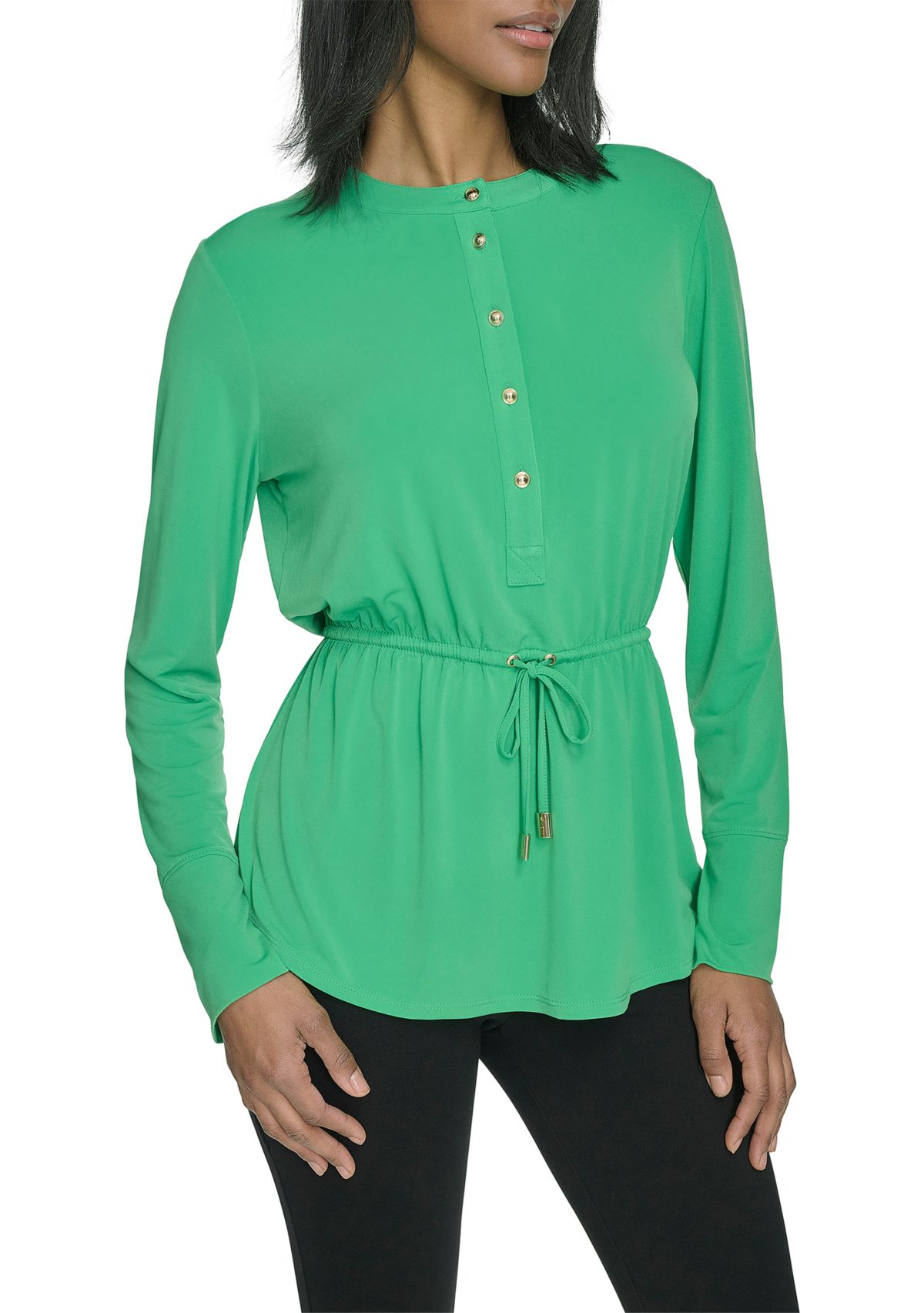 Jersey Button Down Top 