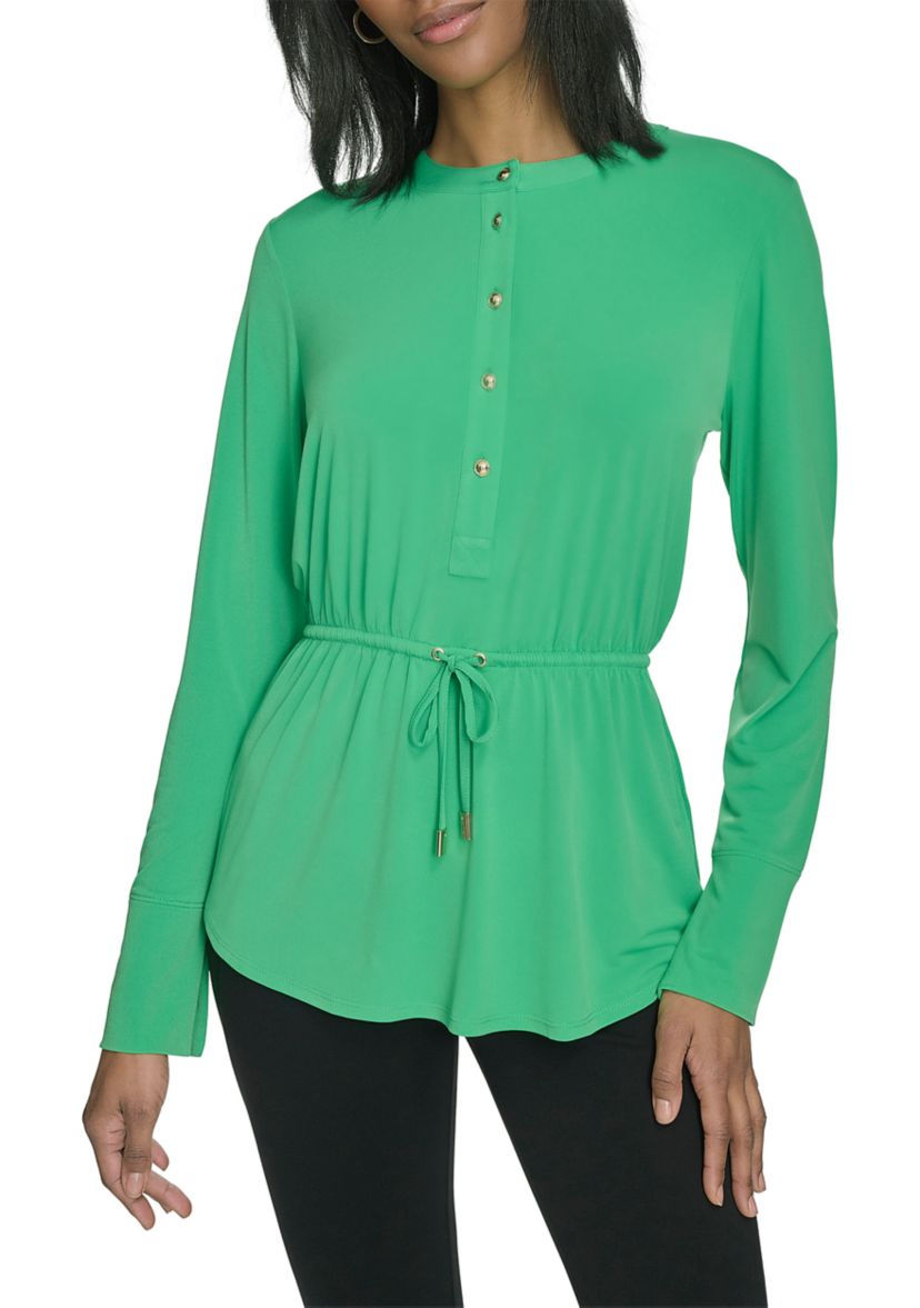 Jersey Button Down Top 