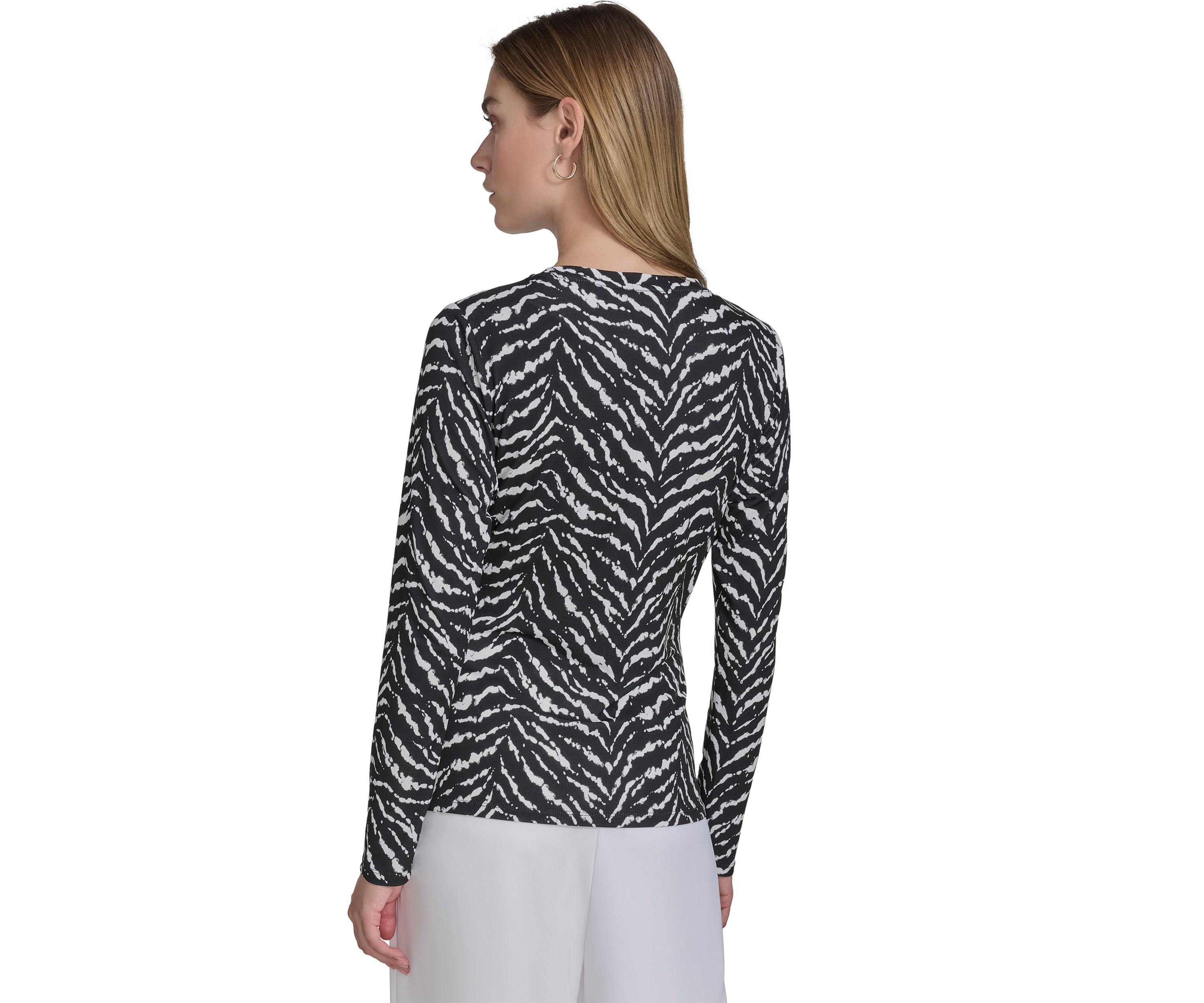 Womens Long Sleeve Jersey Striped Top 