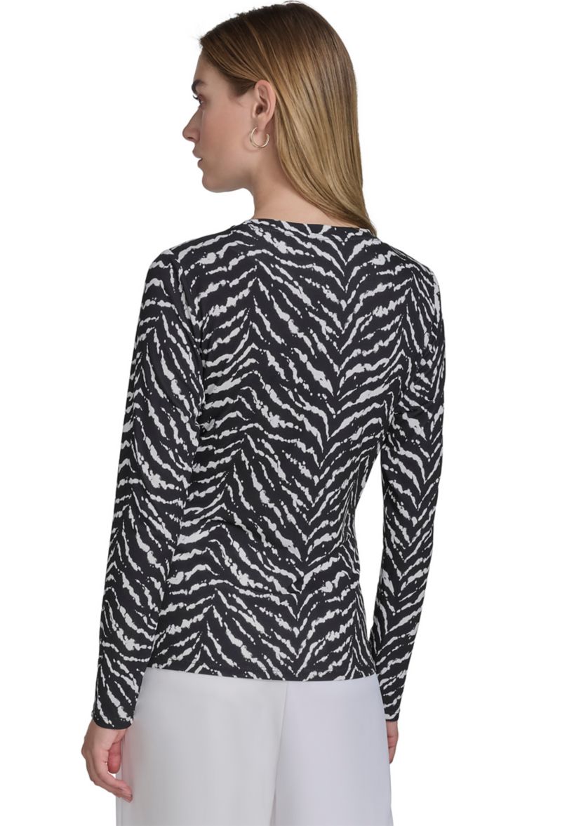 Womens Long Sleeve Jersey Striped Top 