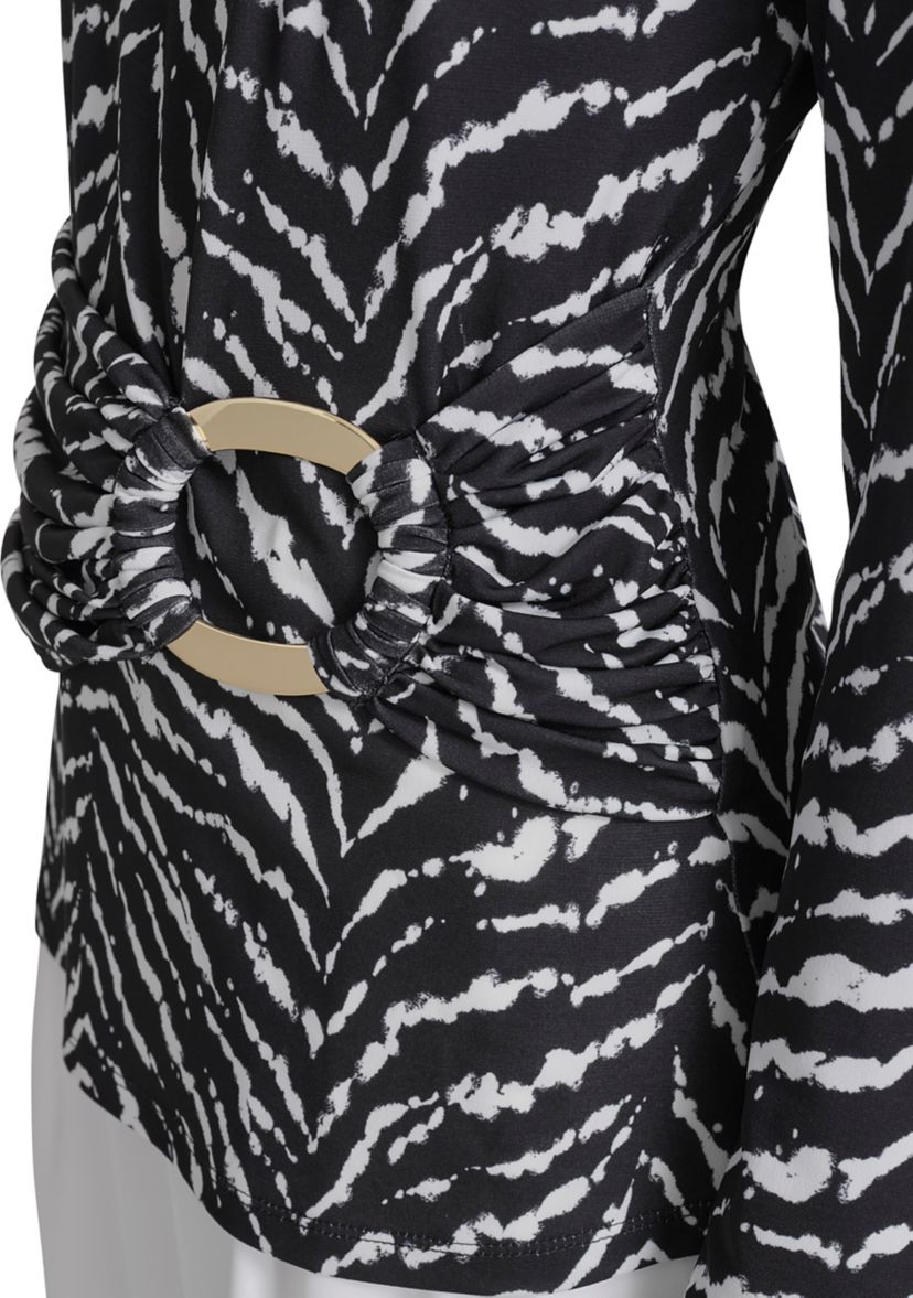 Womens Long Sleeve Jersey Striped Top 