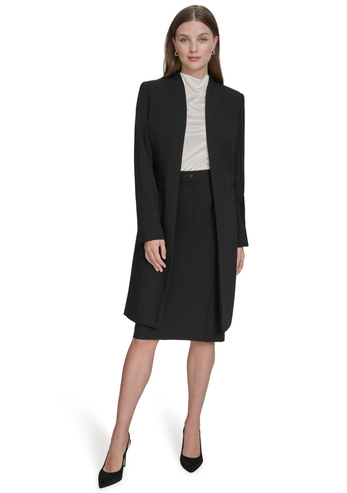 Womens Pintuck Long Jacket