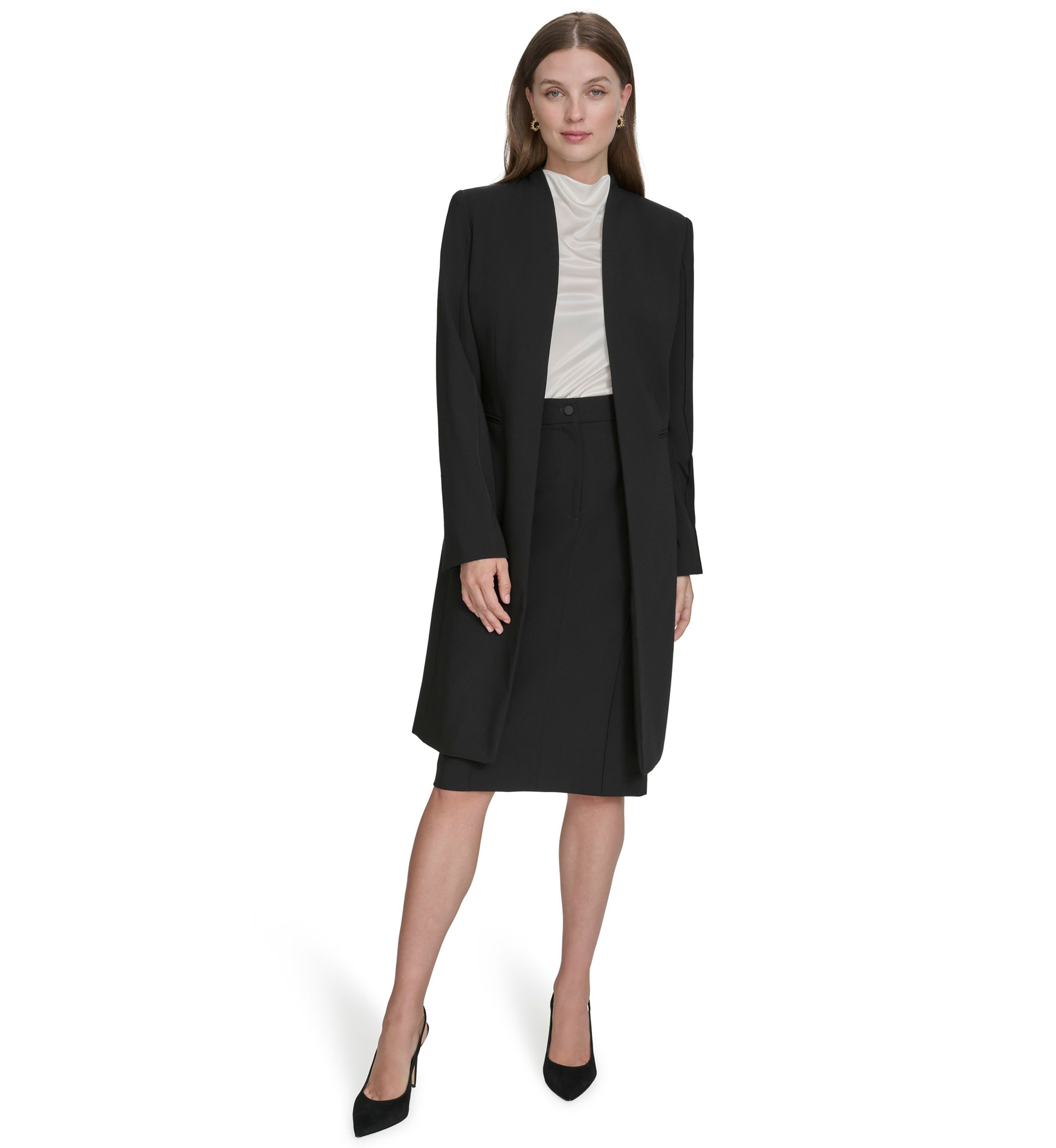 Womens Pintuck Long Jacket