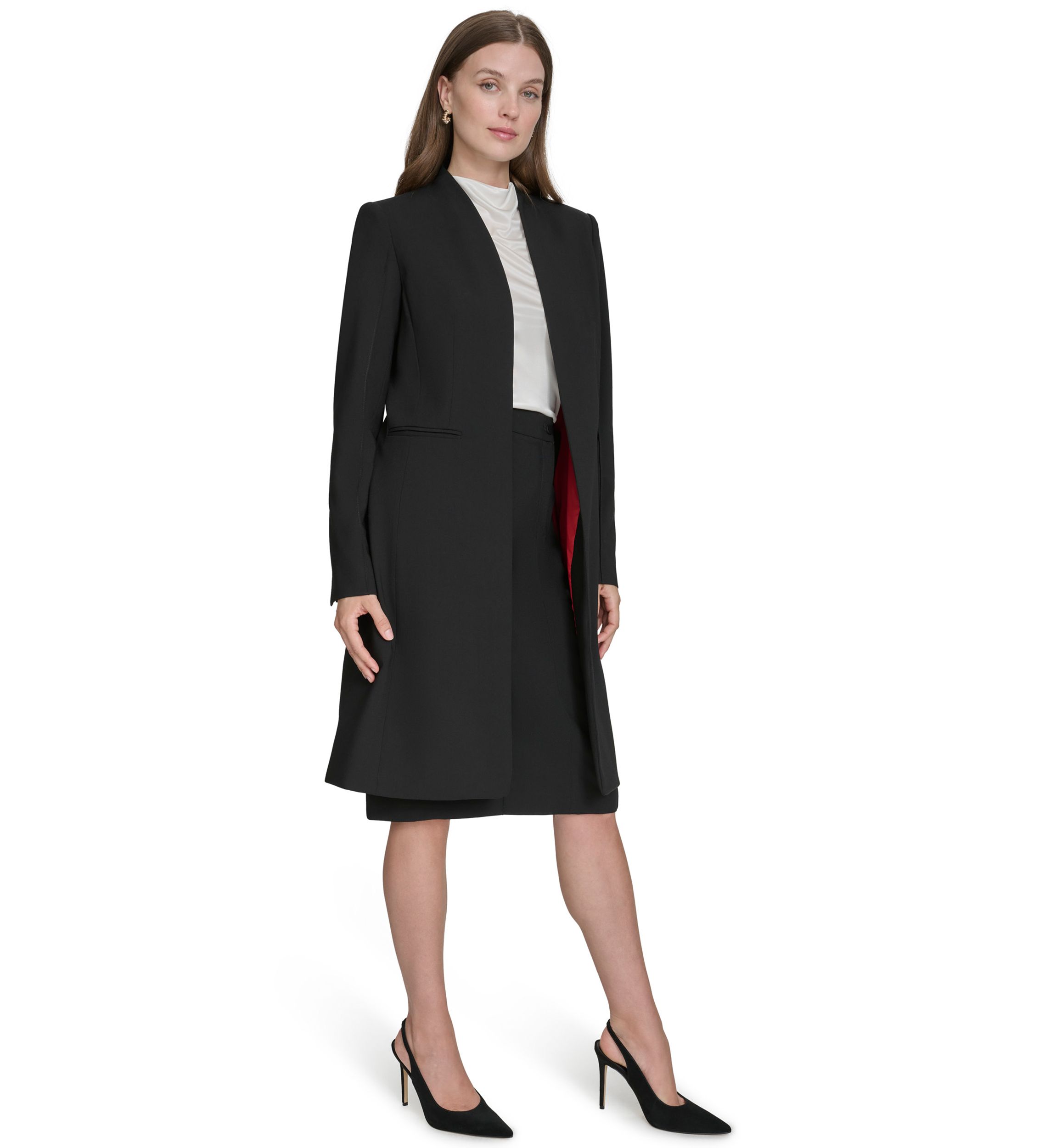 Womens Pintuck Long Jacket