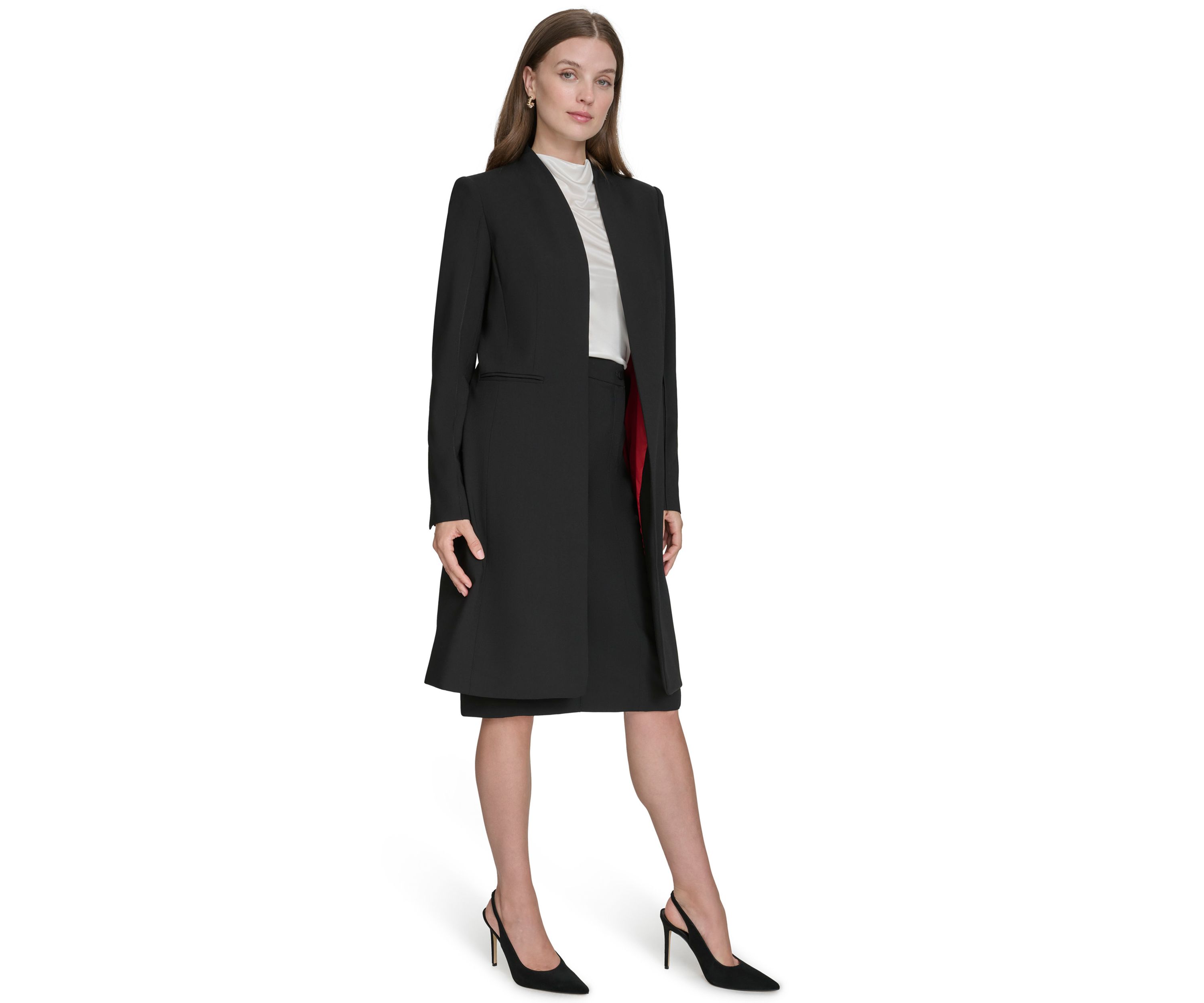 Womens Pintuck Long Jacket