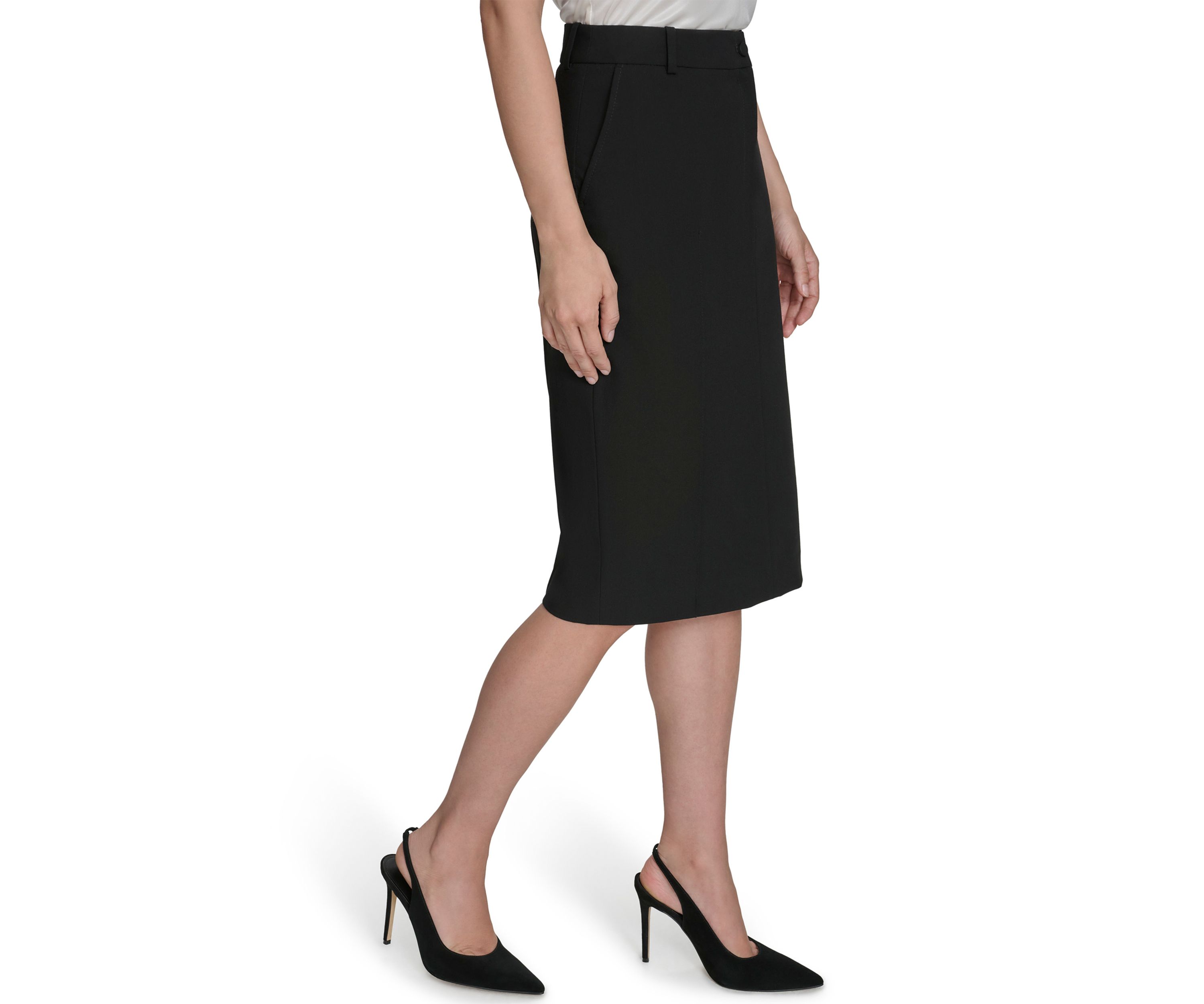 Womens Slash Pocket Pencil Skirt