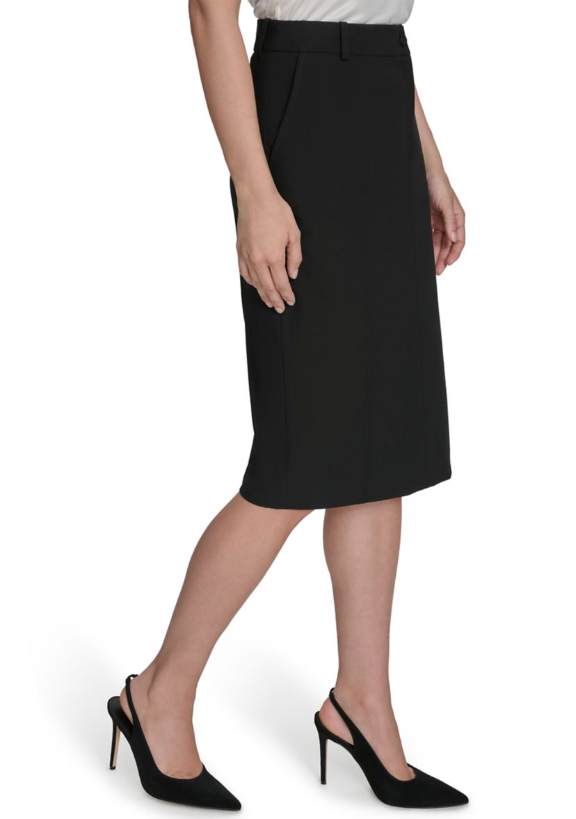Womens Slash Pocket Pencil Skirt