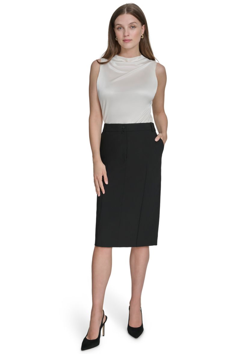 Womens Slash Pocket Pencil Skirt