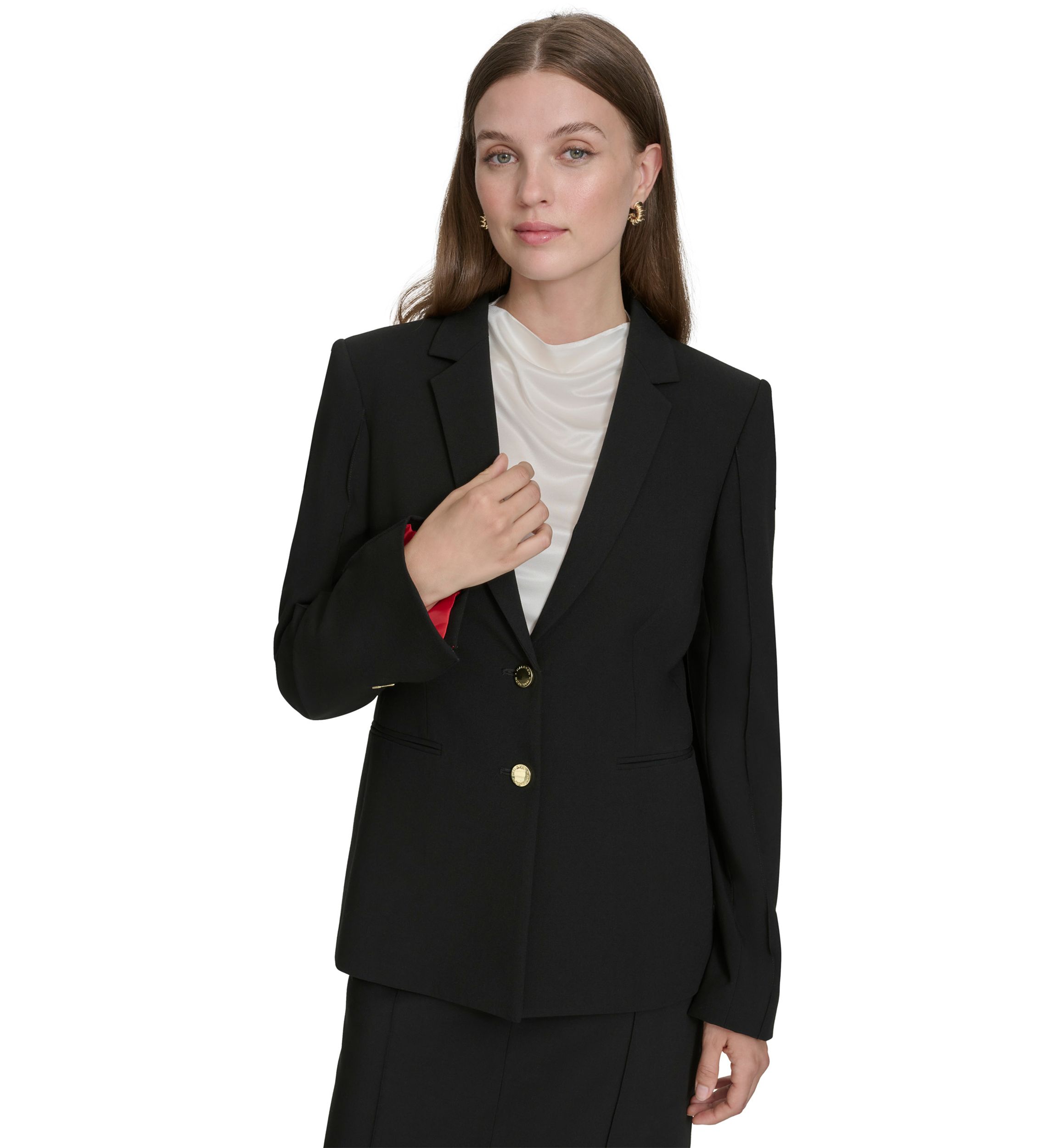 Womens Notch Lapel Double Button  Blazer