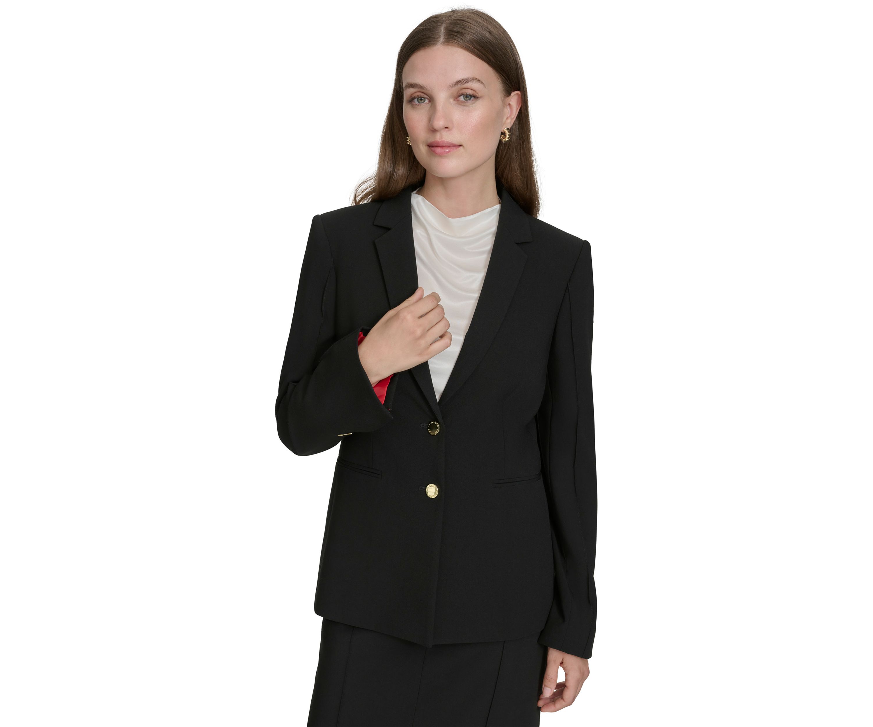 Womens Notch Lapel Double Button  Blazer