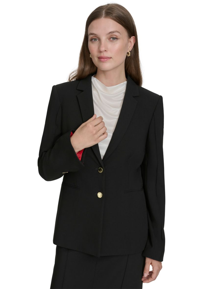Womens Notch Lapel Double Button  Blazer