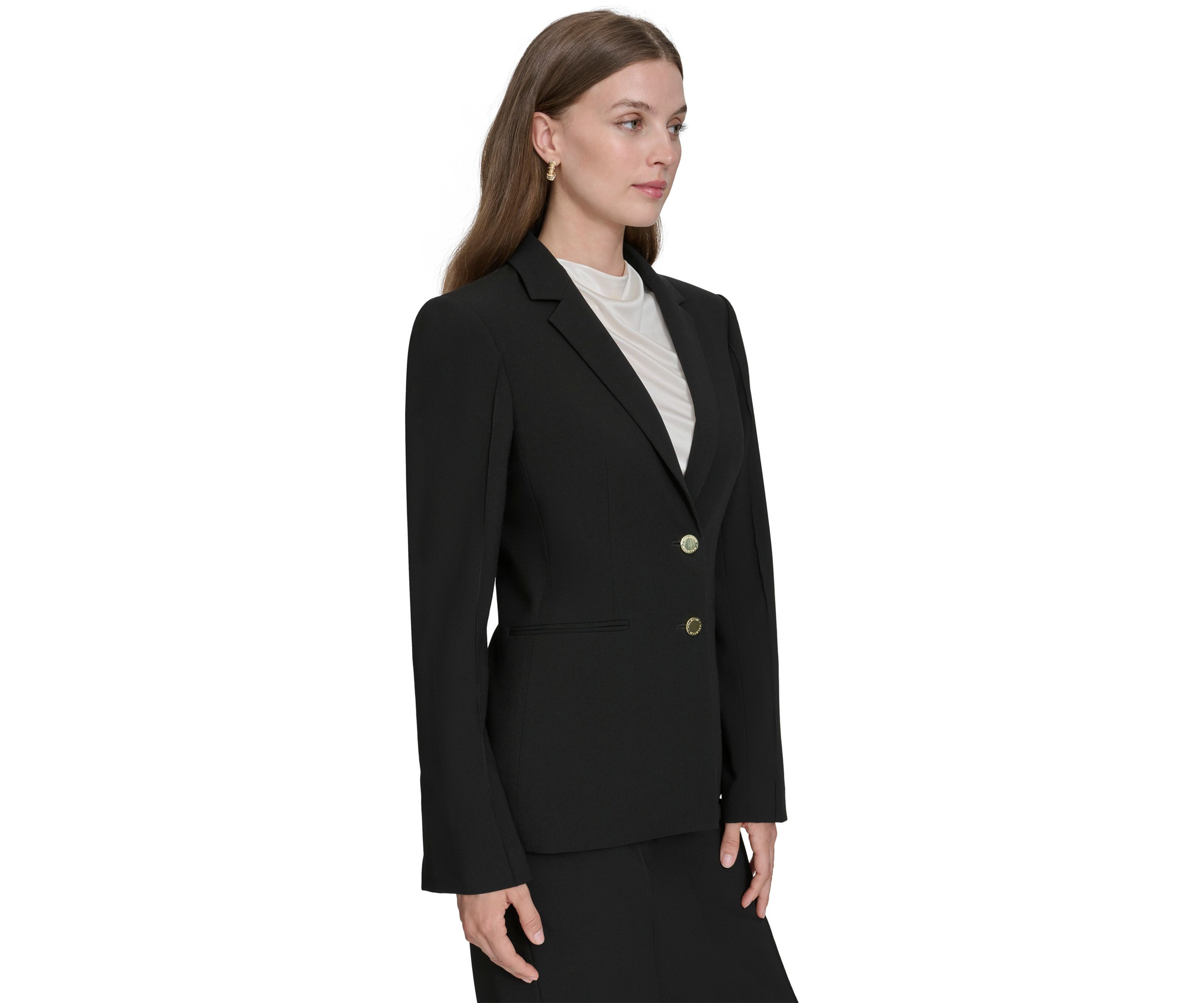 Womens Notch Lapel Double Button  Blazer