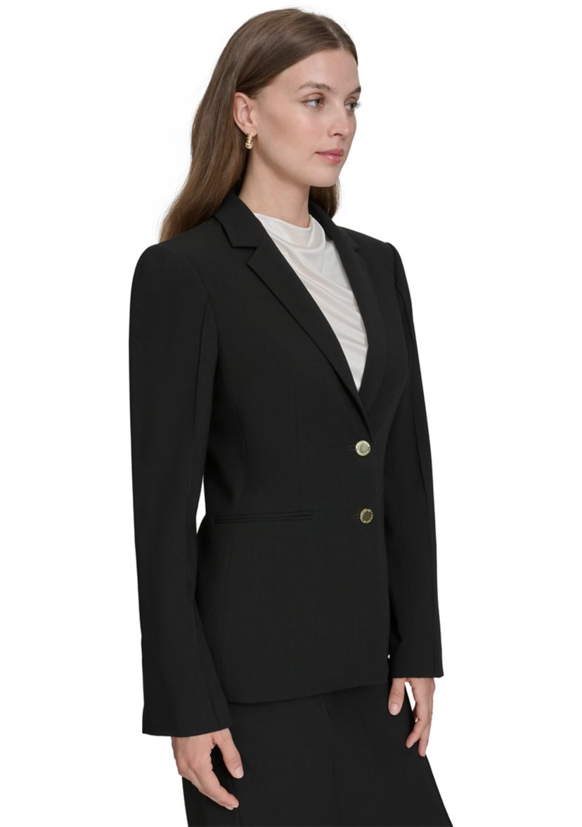 Womens Notch Lapel Double Button  Blazer