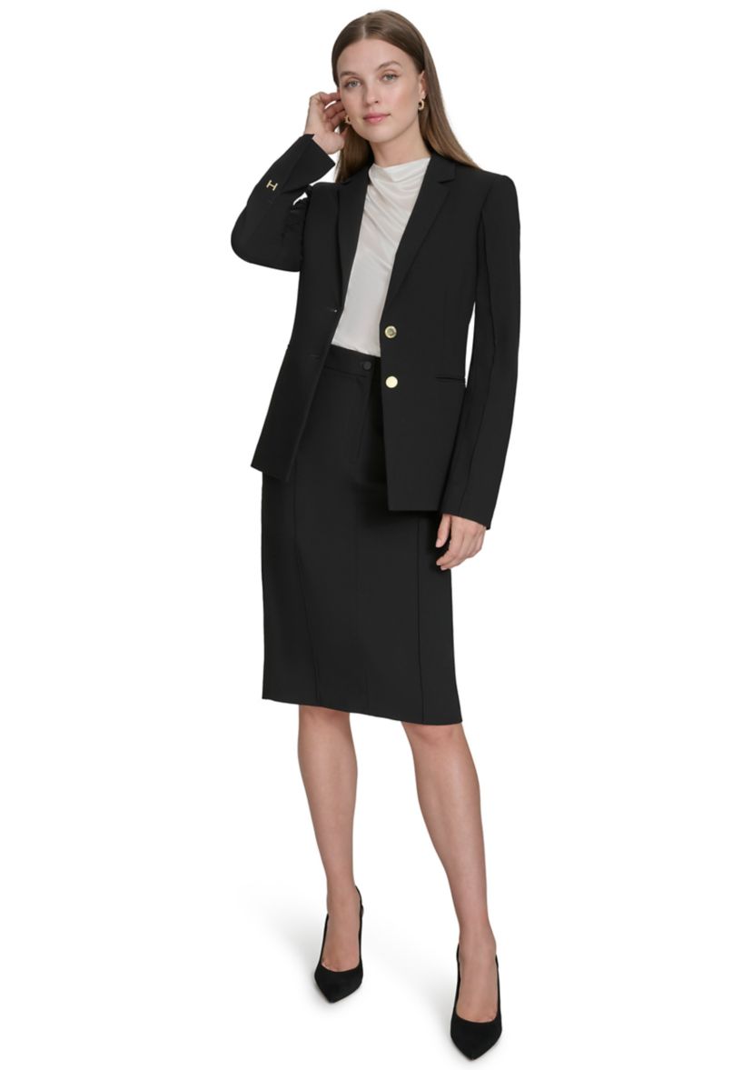 Womens Notch Lapel Double Button  Blazer
